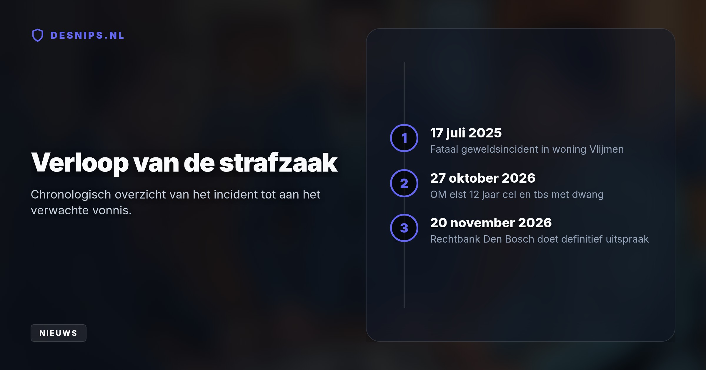 Justitie eist tbs met dwangverpleging omdat de verdachte ondanks oxazepam en alcohol zwaar geweld gebruikte. De rechtbank doet uitspraak op 20 november 2026.