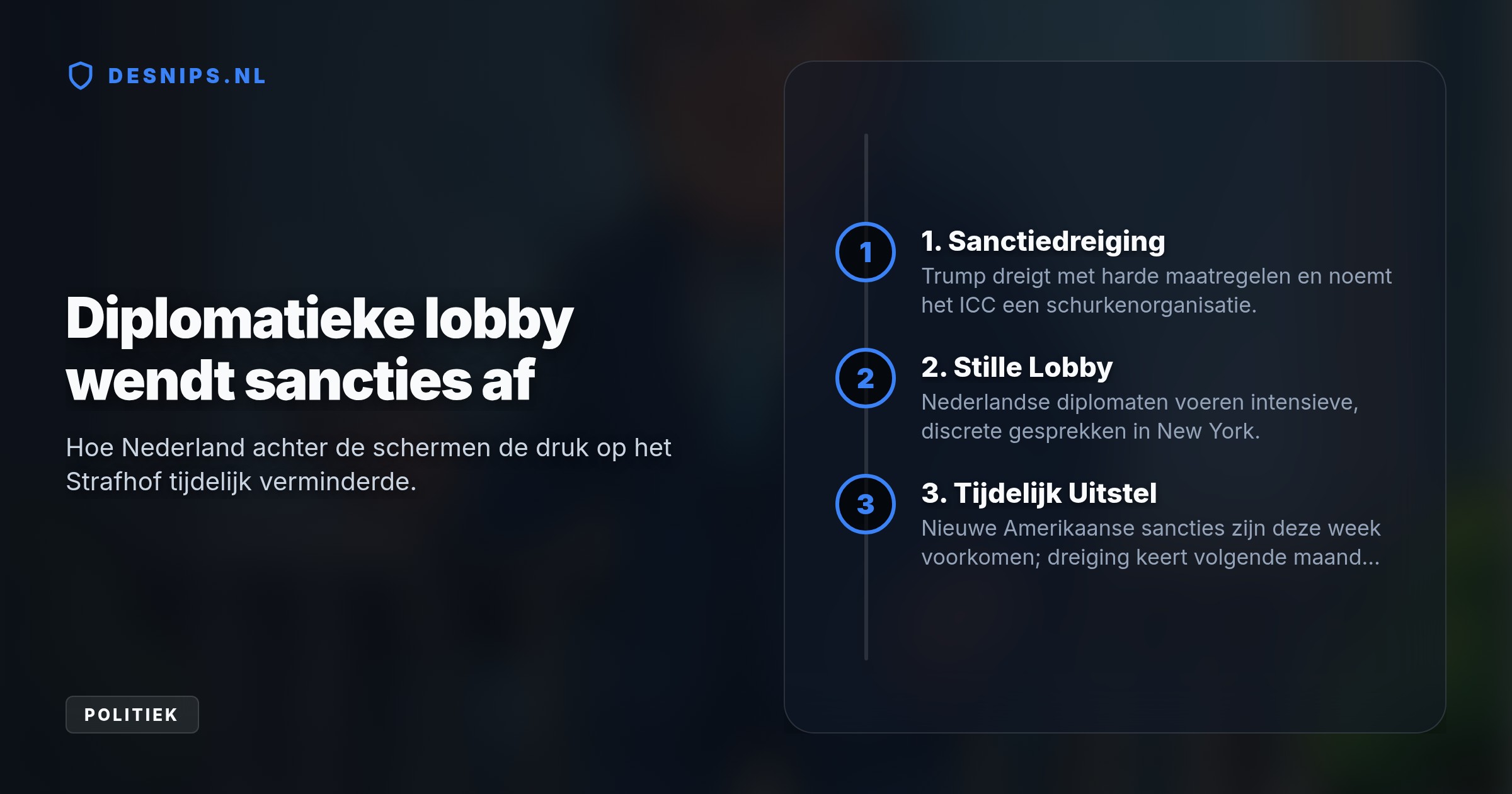 Met stille diplomatie voorkwam Nederland nieuwe Amerikaanse sancties tegen het ICC, maar Jetten mist hierdoor wel cruciale binnenlandse begrotingsgesprekken.