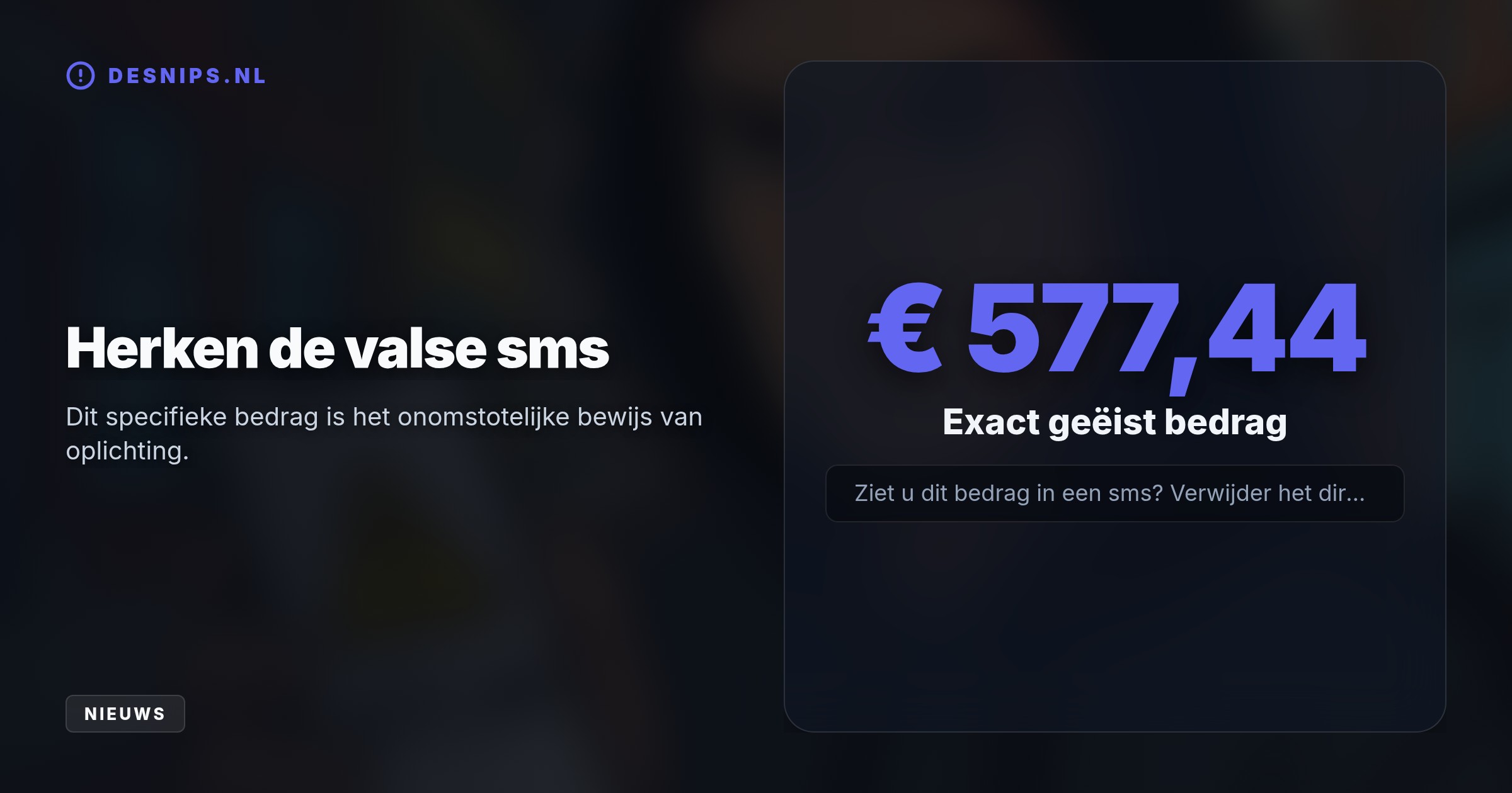 Criminelen sturen op grote schaal sms-berichten vanaf 06-nummers met een valse betaallink. De Belastingdienst waarschuwt dat zij nooit schulden innen via sms.