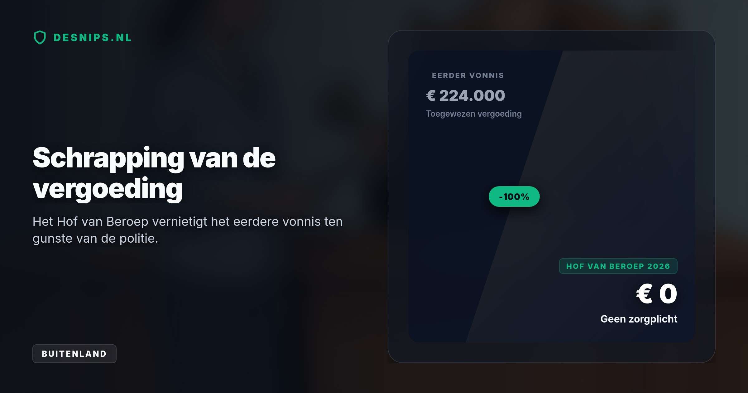 Het Hof van Beroep schrapt de vergoeding van ruim 224.000 euro: de politie maakte fouten, maar heeft volgens de rechter geen civiele zorgplicht tegenover nabestaanden.