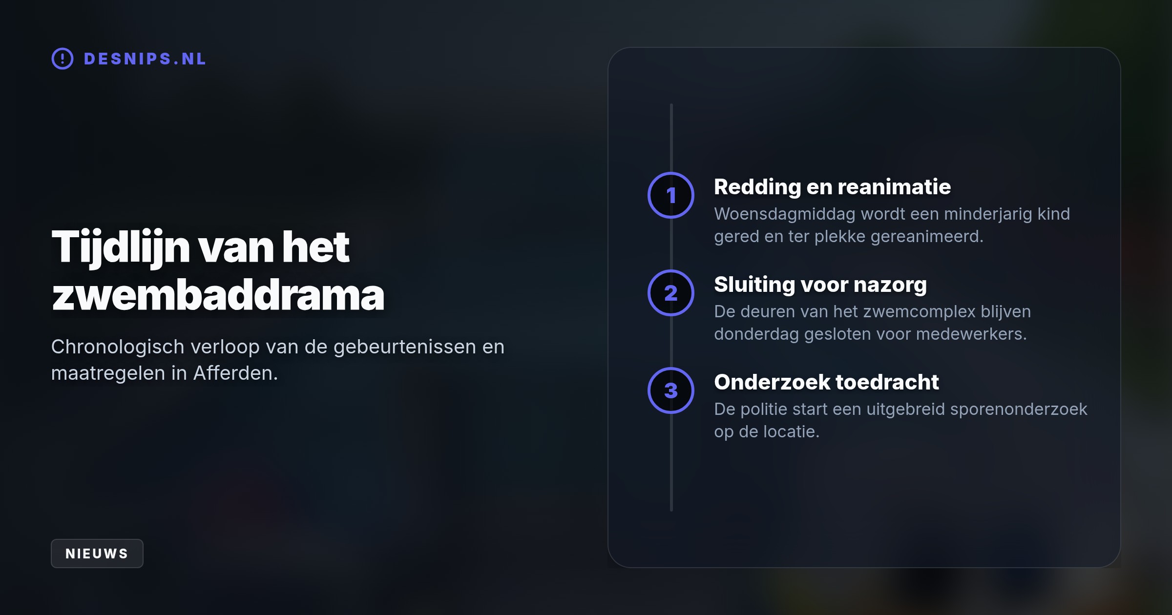 Het Gelderse zwemcomplex biedt vandaag nazorg aan het aangeslagen personeel. De politie onderzoekt ondertussen hoe de minderjarige gistermiddag in de problemen kon raken.