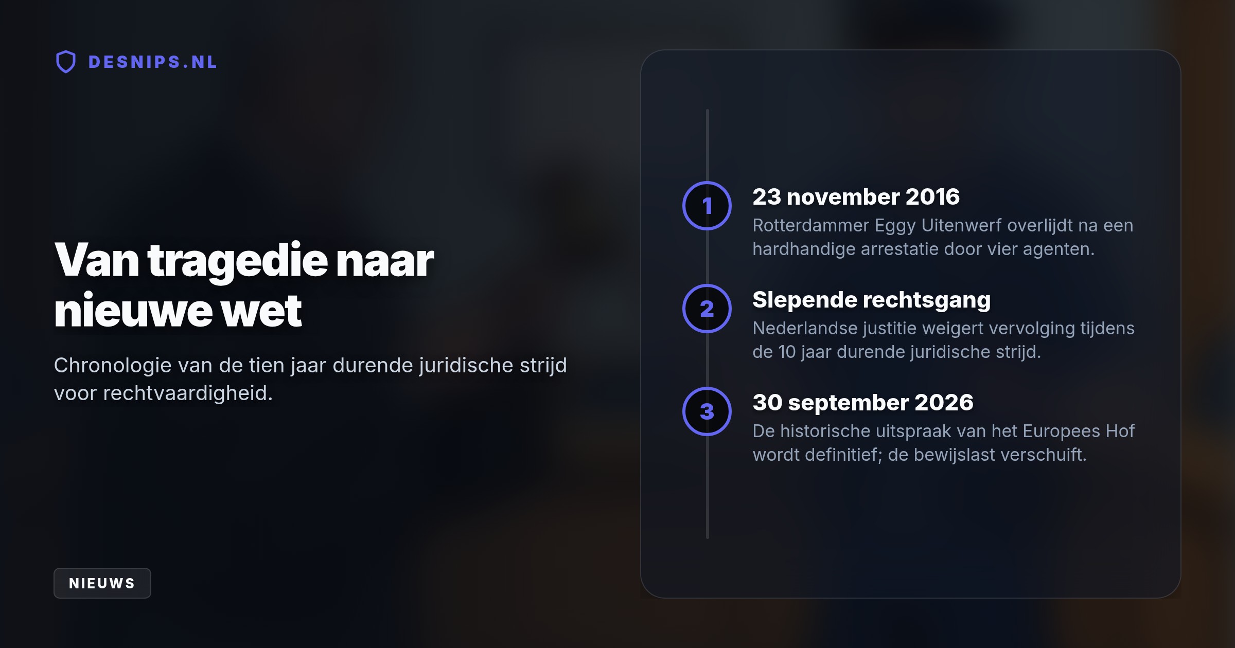 Na de fatale arrestatie van Rotterdammer Eggy Uitenwerf oordeelt het Europees Hof dat politie en OM de bewijslast dragen. Dit dwingt agenten tot grote terughoudendheid.