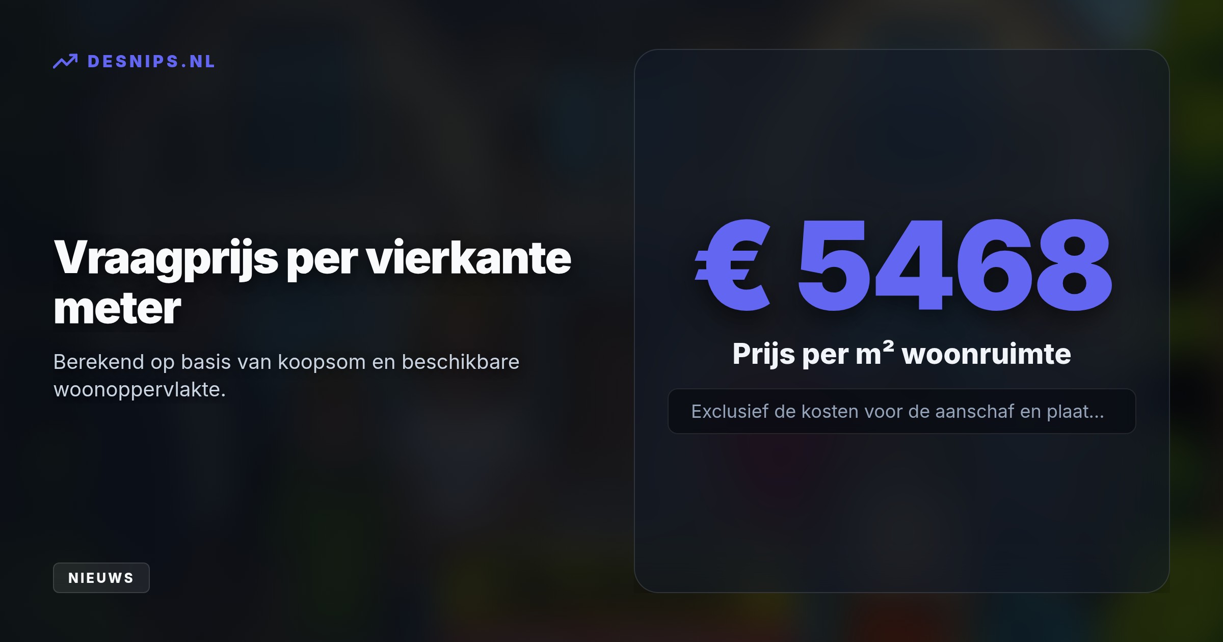 Het linkergedeelte staat te koop voor € 929.500 met 170 m² woonoppervlakte en zes kamers, maar de koper moet de keuken nog zelf plaatsen en bekostigen.