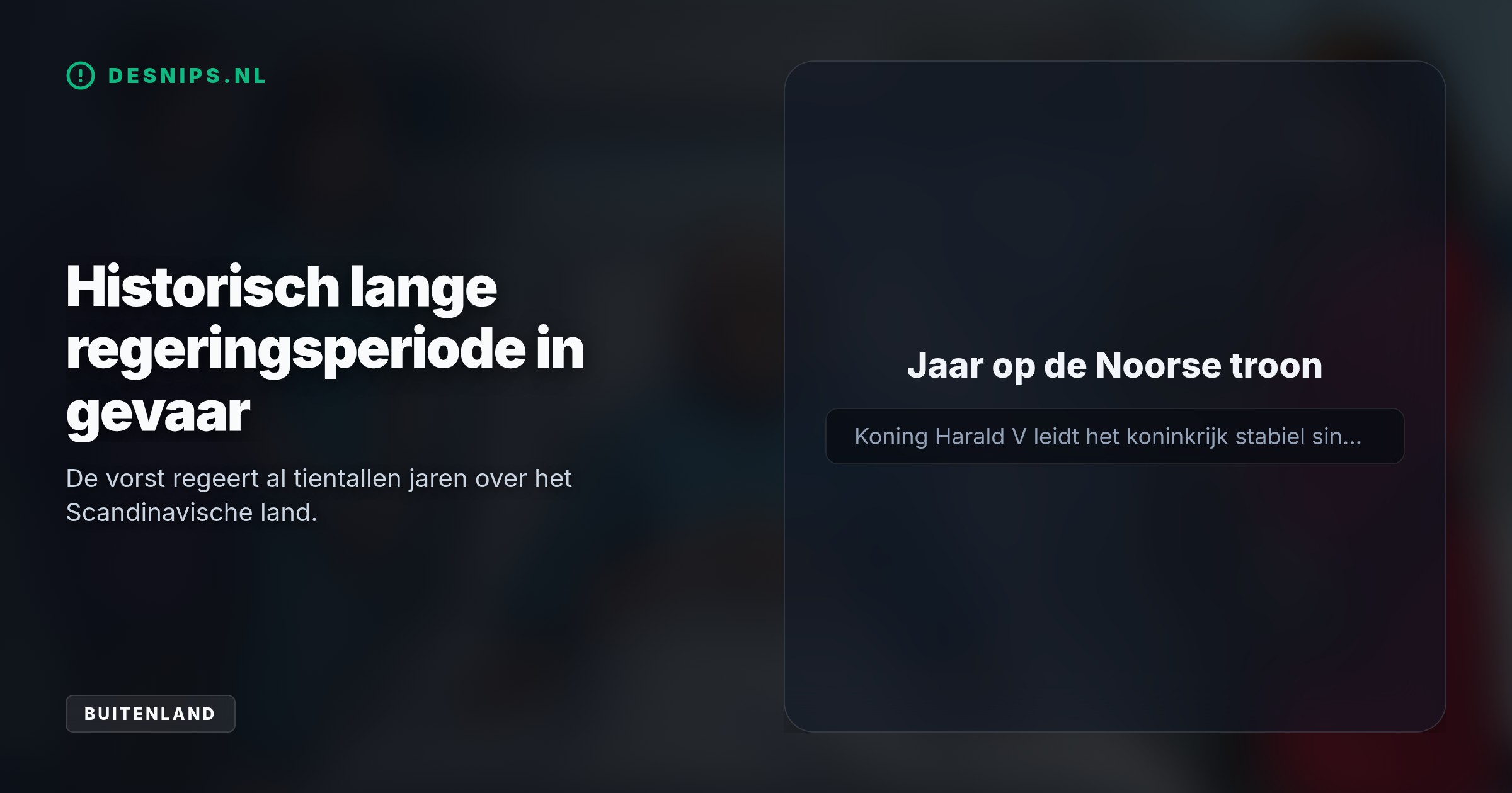 De 89-jarige monarch werd opgenomen met hemolytische anemie, wat leidde tot een ernstige bloedinfectie. Zijn familie wijkt niet van zijn zijde en premier Støre brak zijn reis af.
