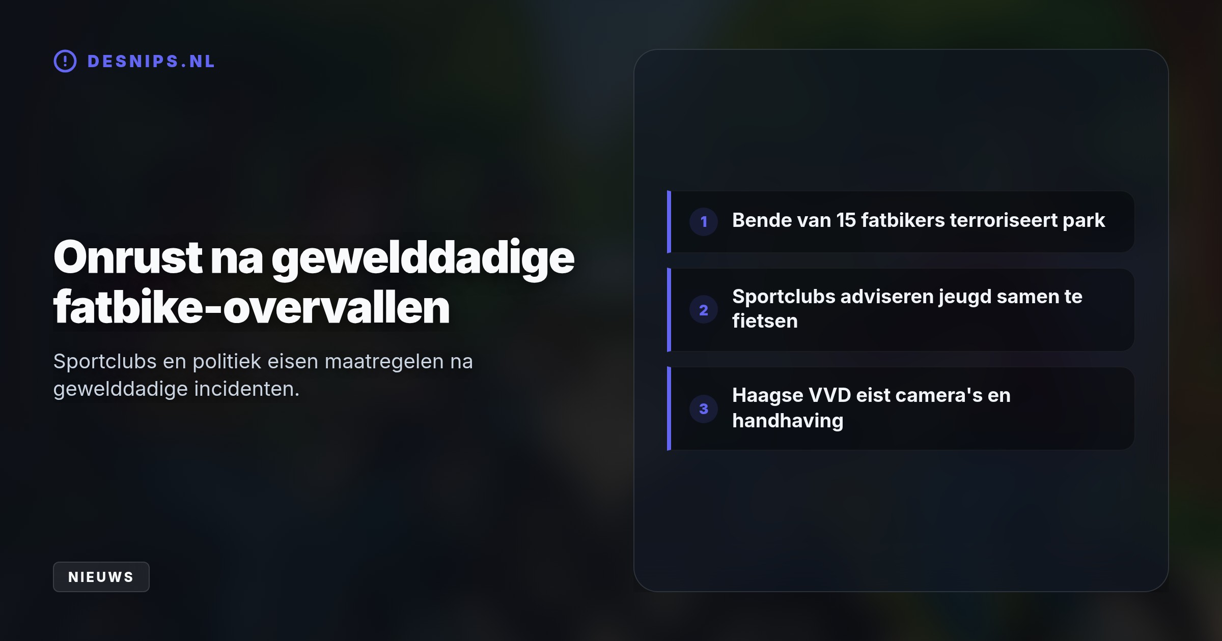 Een groep van circa vijftien jongeren op fatbikes viel twee tieners aan, waarvan één met een kettingslot werd geslagen. Sportclubs adviseren leden nu om in groepen te fietsen.