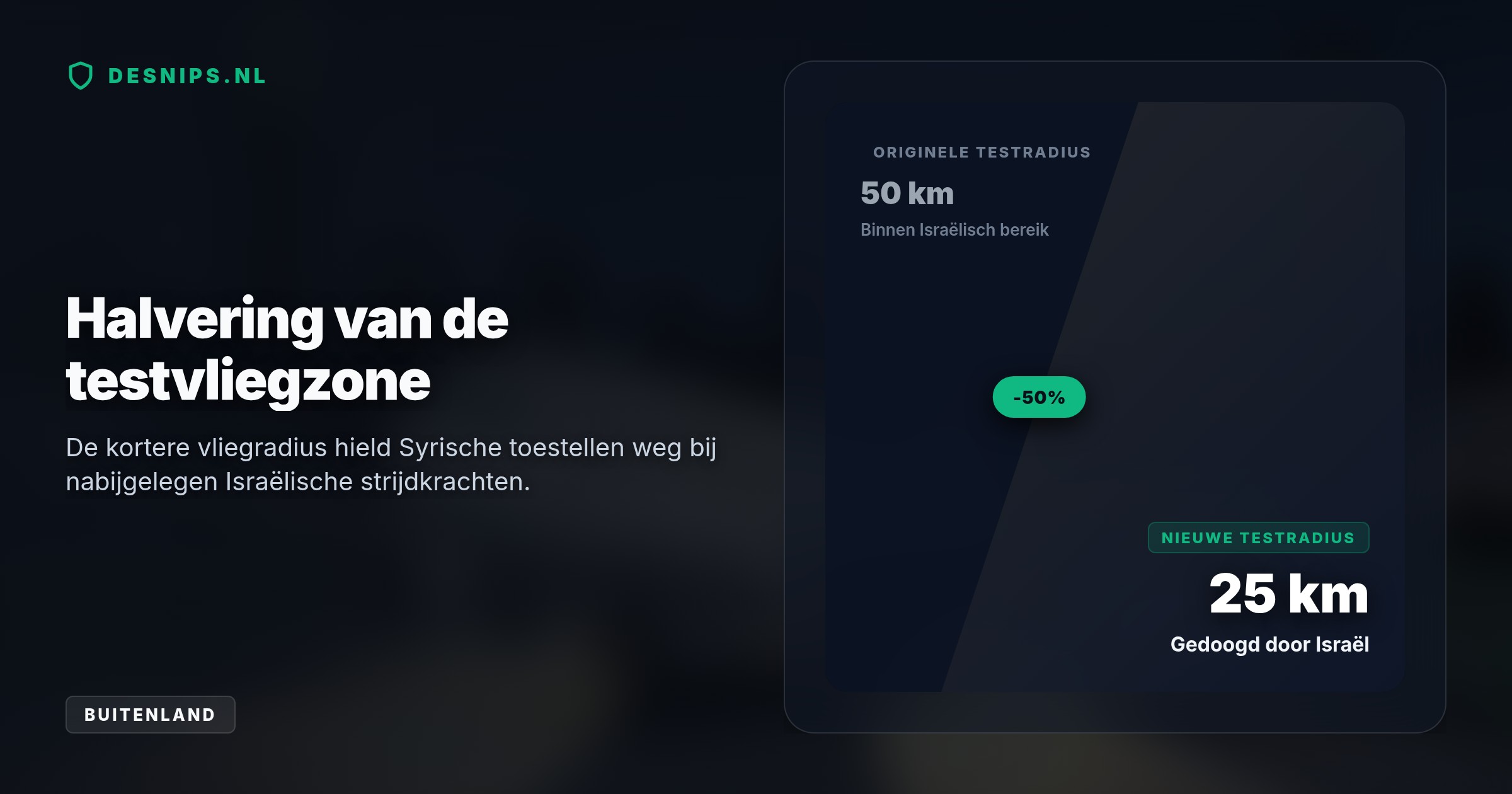 Technici verkortten de testvluchtradius naar 25 kilometer om buiten het bereik van Israëlische troepen te blijven. Amerikaanse bemiddeling voorkwam escalatie.