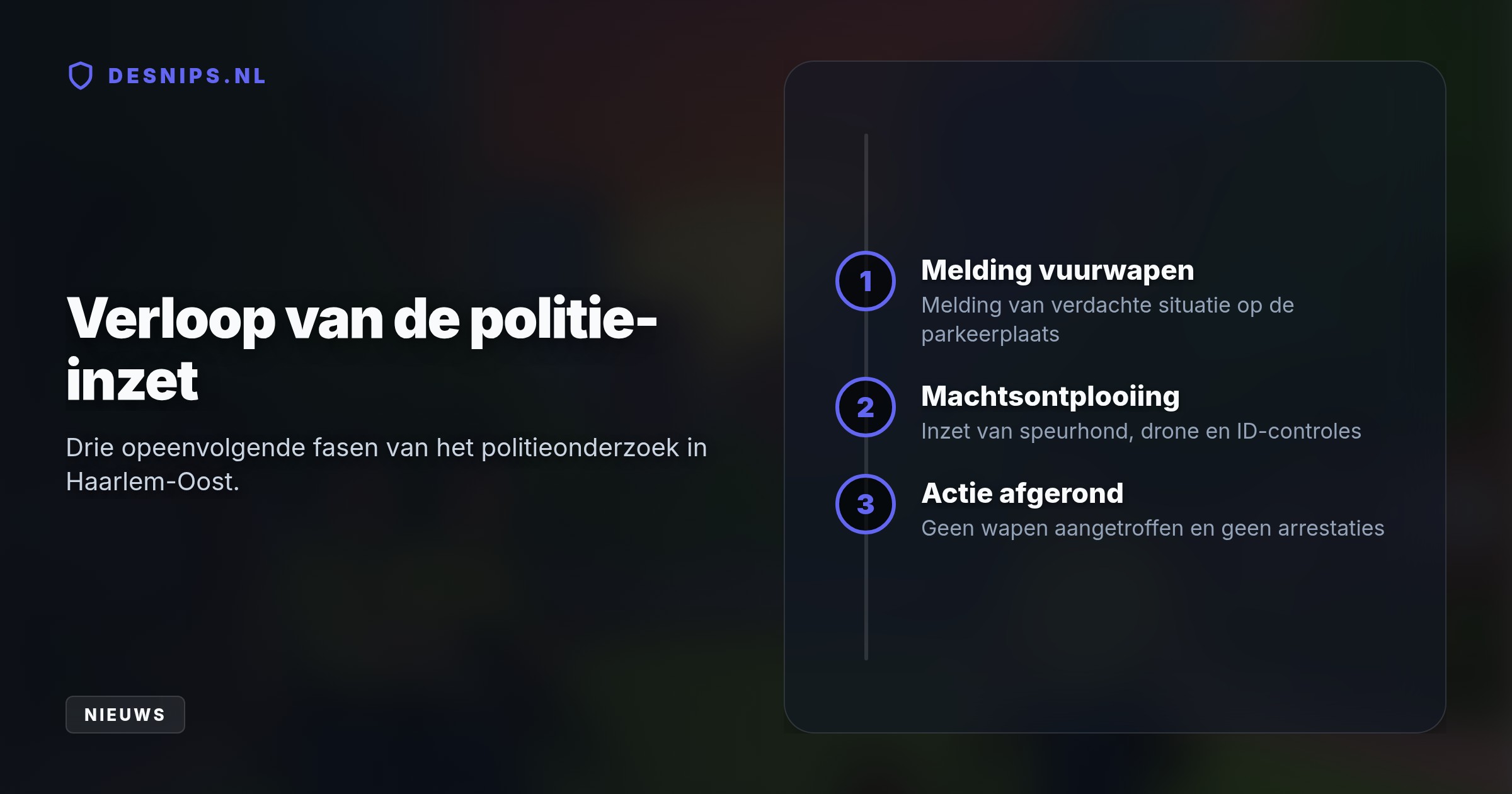 Agenten kamden het gebied uit en fouilleerden parkeerplaatsbezoekers na een vuurwapenmelding, maar vonden niks en verrichtten geen aanhoudingen.
