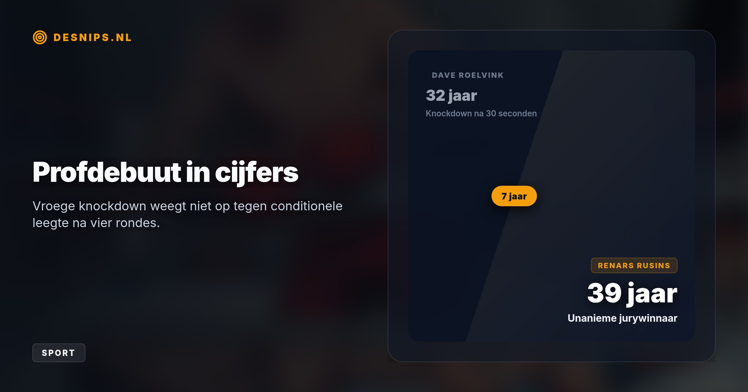 De realityster sloeg zijn tegenstander al na dertig seconden neer, maar verloor na vier rondes unaniem op punten door slapeloze nachten wegens zijn relatiebreuk.
