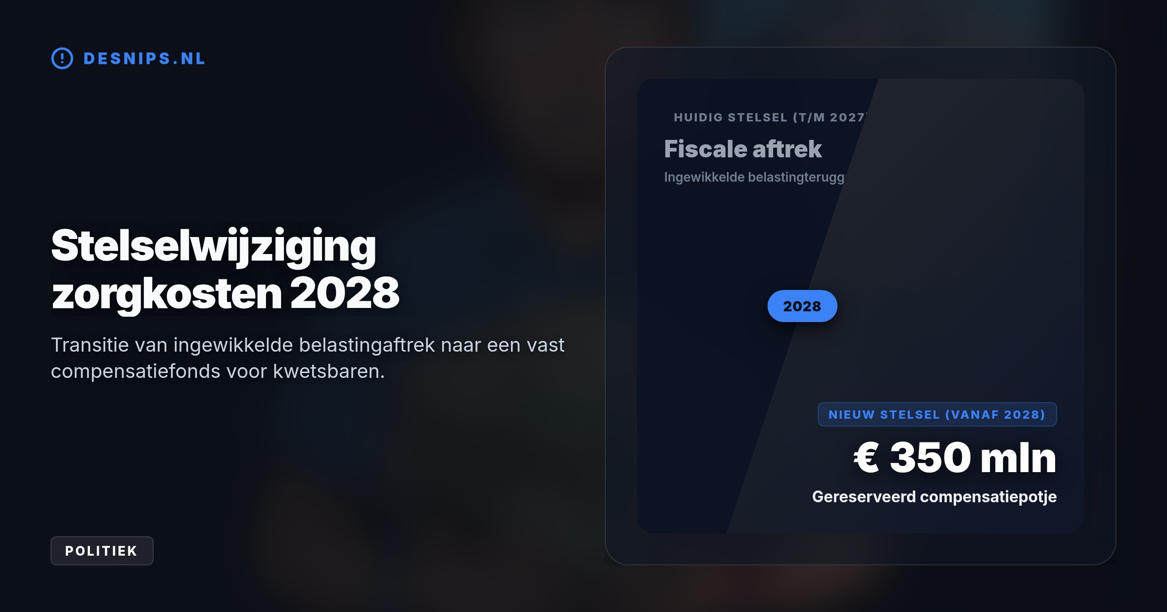 Staatssecretaris Eerenberg wil het ingewikkelde stelsel vereenvoudigen en heeft 350 miljoen gereserveerd, maar de Tweede Kamer eist vóór 13 november 2026 concrete opheldering.