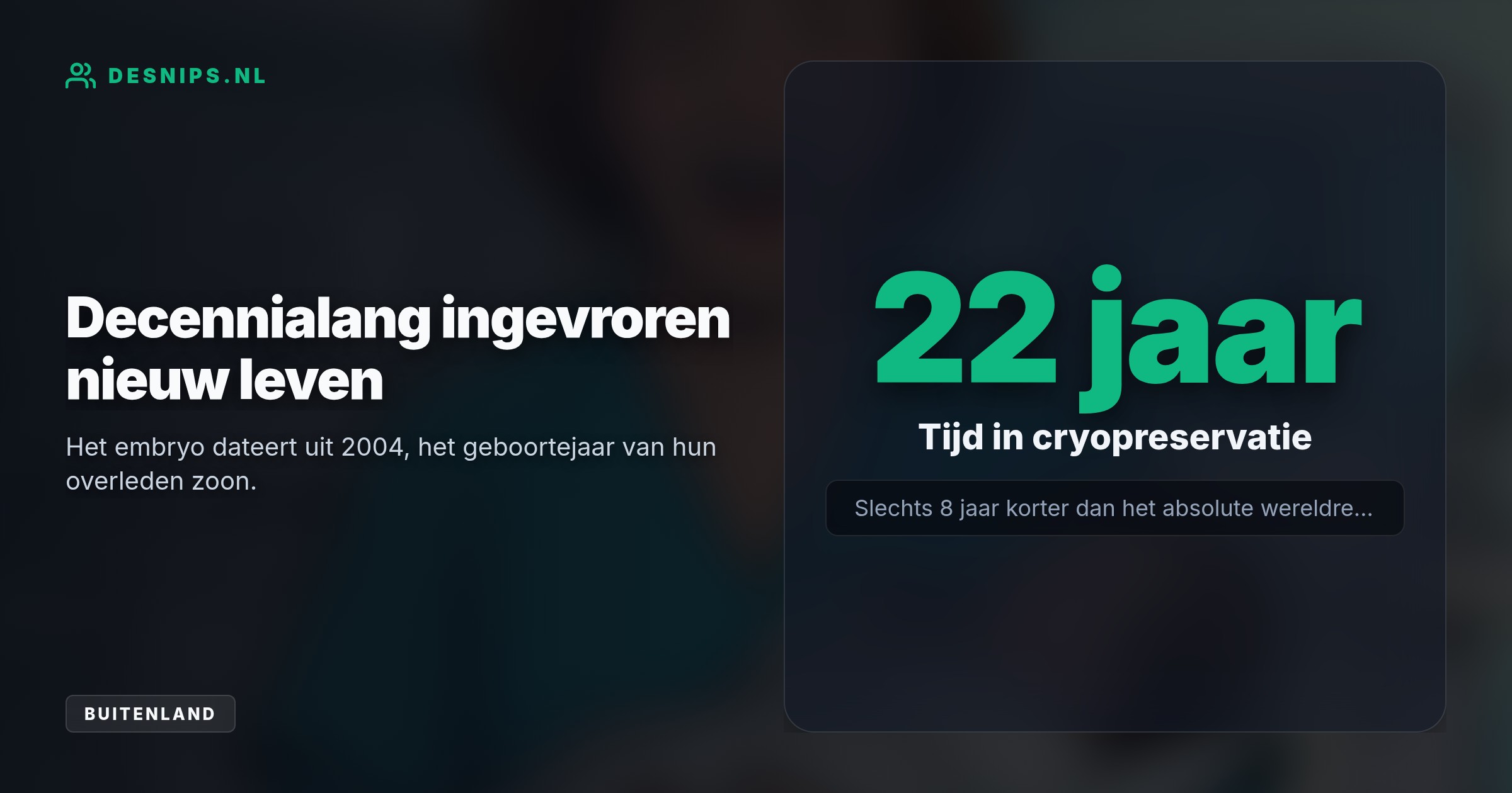 Na het dodelijke ongeval van hun 21-jarige zoon, startte het echtpaar een haastige ivf-procedure net voor de Griekse leeftijdsgrens van 54 jaar verstreek.