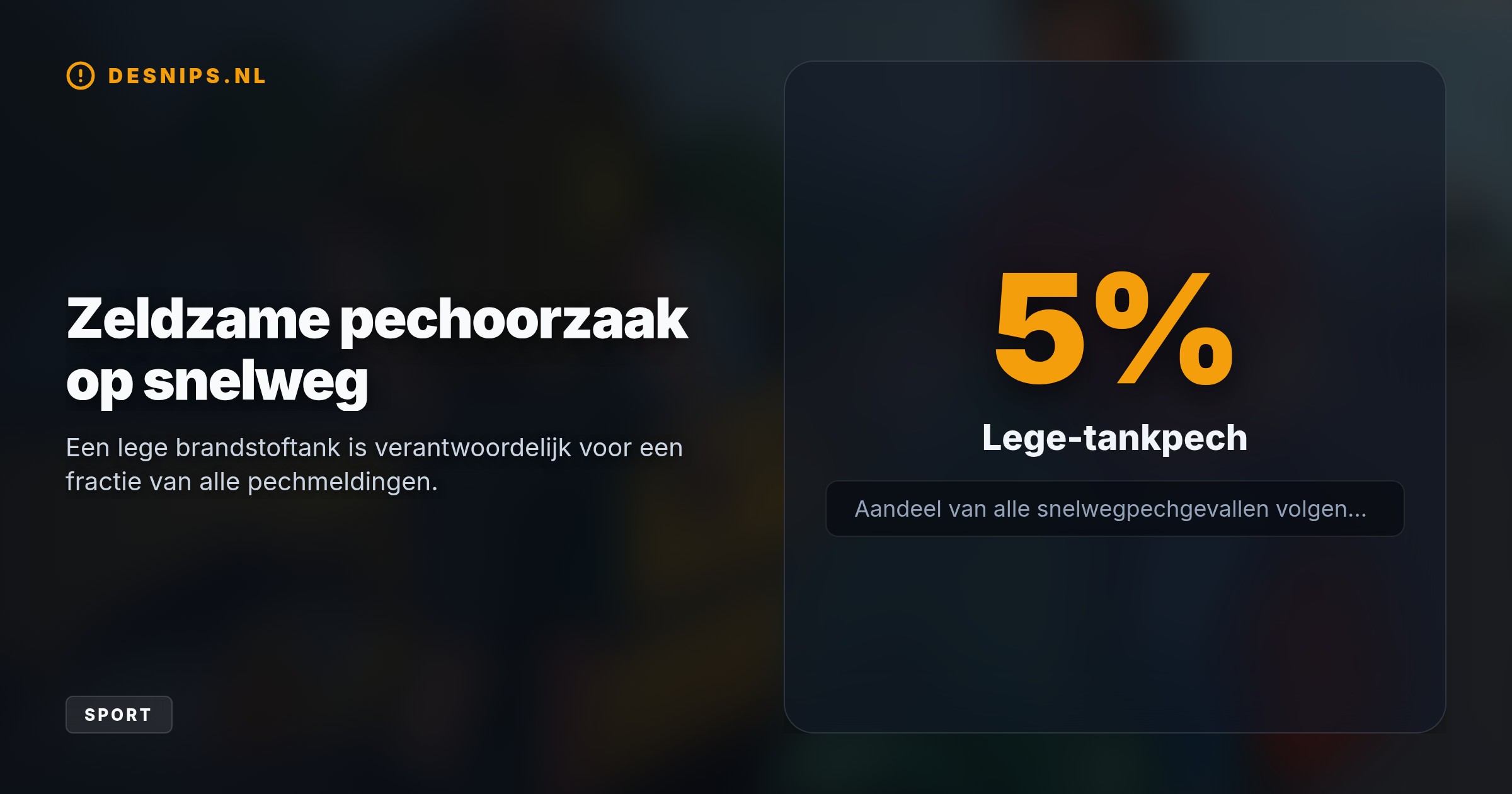 De Eredivisie-scheidsrechter vergat te tanken op weg naar een gezamenlijke lezing. In plaats van de wegenwacht belde hij zijn kompaan, die hem lachend met een jerrycan benzine kwam redden.