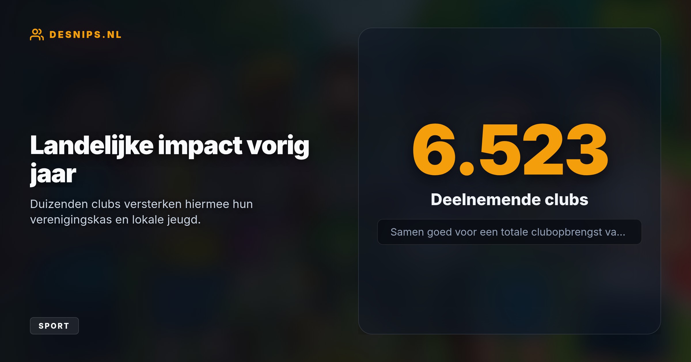 Door over te stappen op digitale QR-codes in plaats van papier, ontvangen sportclubs direct 2,55 euro per lot van 3 euro om jeugdactiviteiten en materialen te financieren.