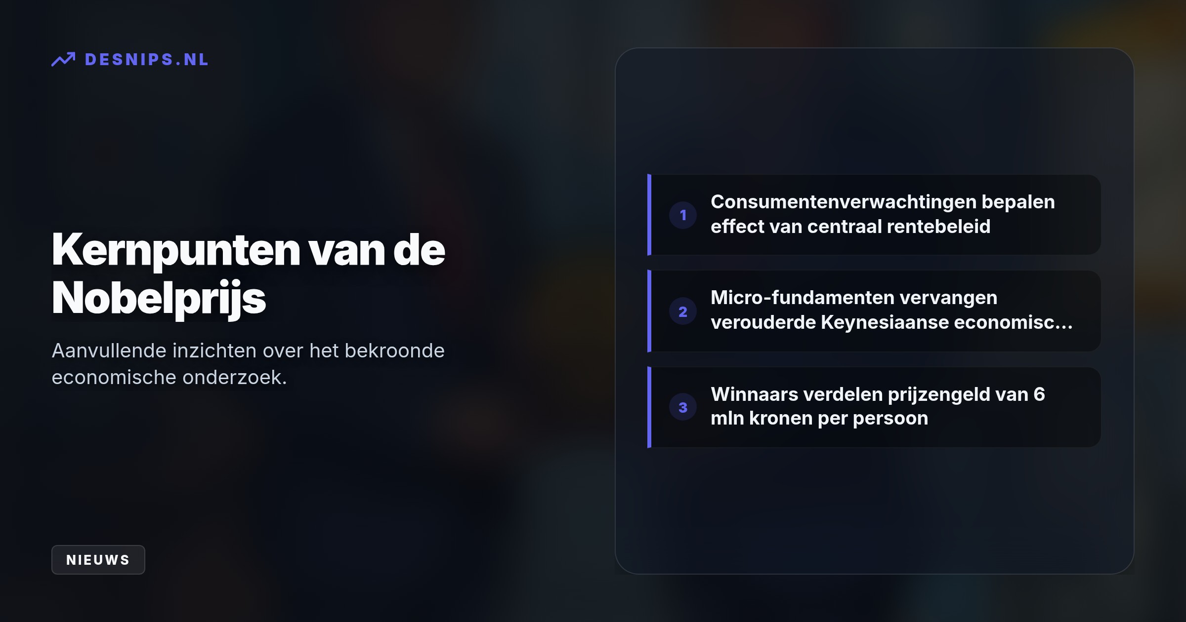 Met hun onderzoek naar hoe spaargedrag van huishoudens de effectiviteit van centraal bankbeleid bepaalt, delen de Amerikanen de prijs van 12 miljoen kronen.