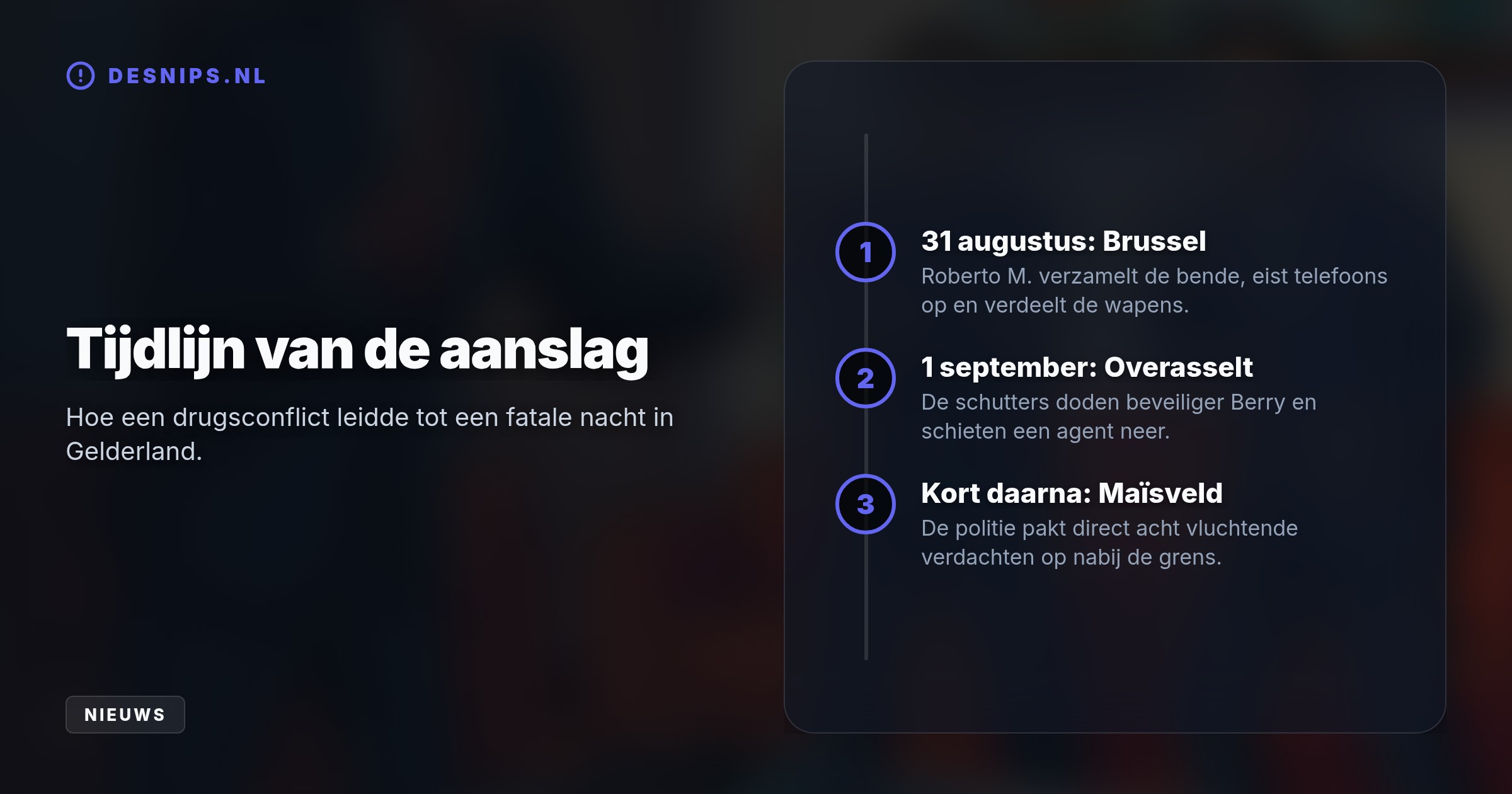 Vlak voor de dodelijke schietpartij in Overasselt nam de leider in een Belgische loods alle telefoons in. Er was door een cocaïneconflict 'geen weg terug' meer.