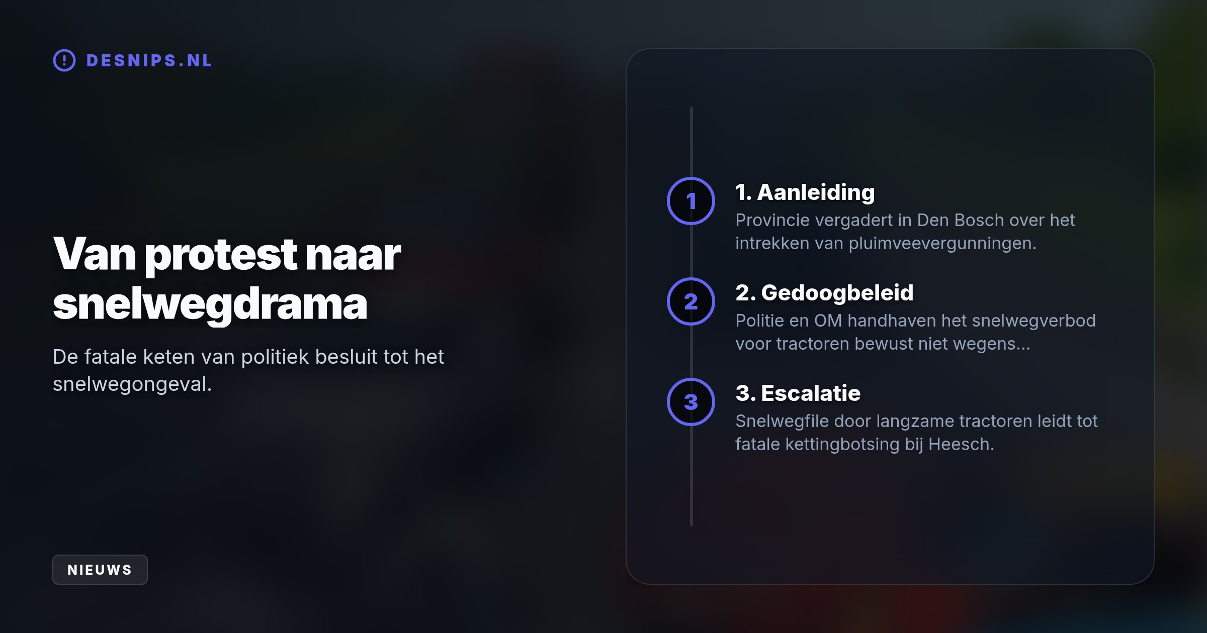 Politie en OM grepen bewust niet in tegen tractoren op de snelweg vanwege demonstratierecht. Een plotselinge filestaart leidde daarna tot het fatale ongeluk.