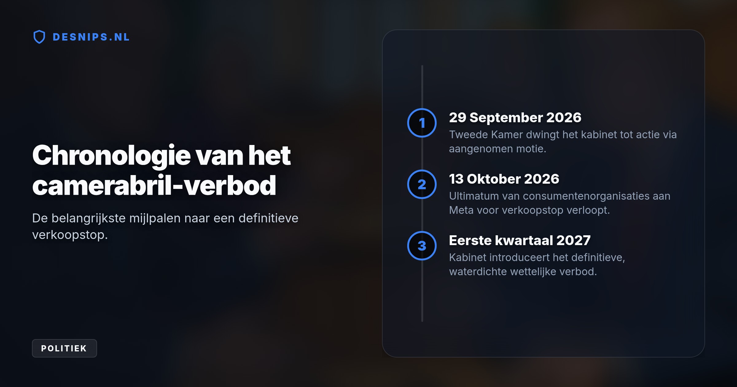 Kabinet moet begin 2027 met een verbod komen, terwijl organisaties Meta sommeren de verkoop binnen twee weken te staken wegens grootschalige privacyschending.