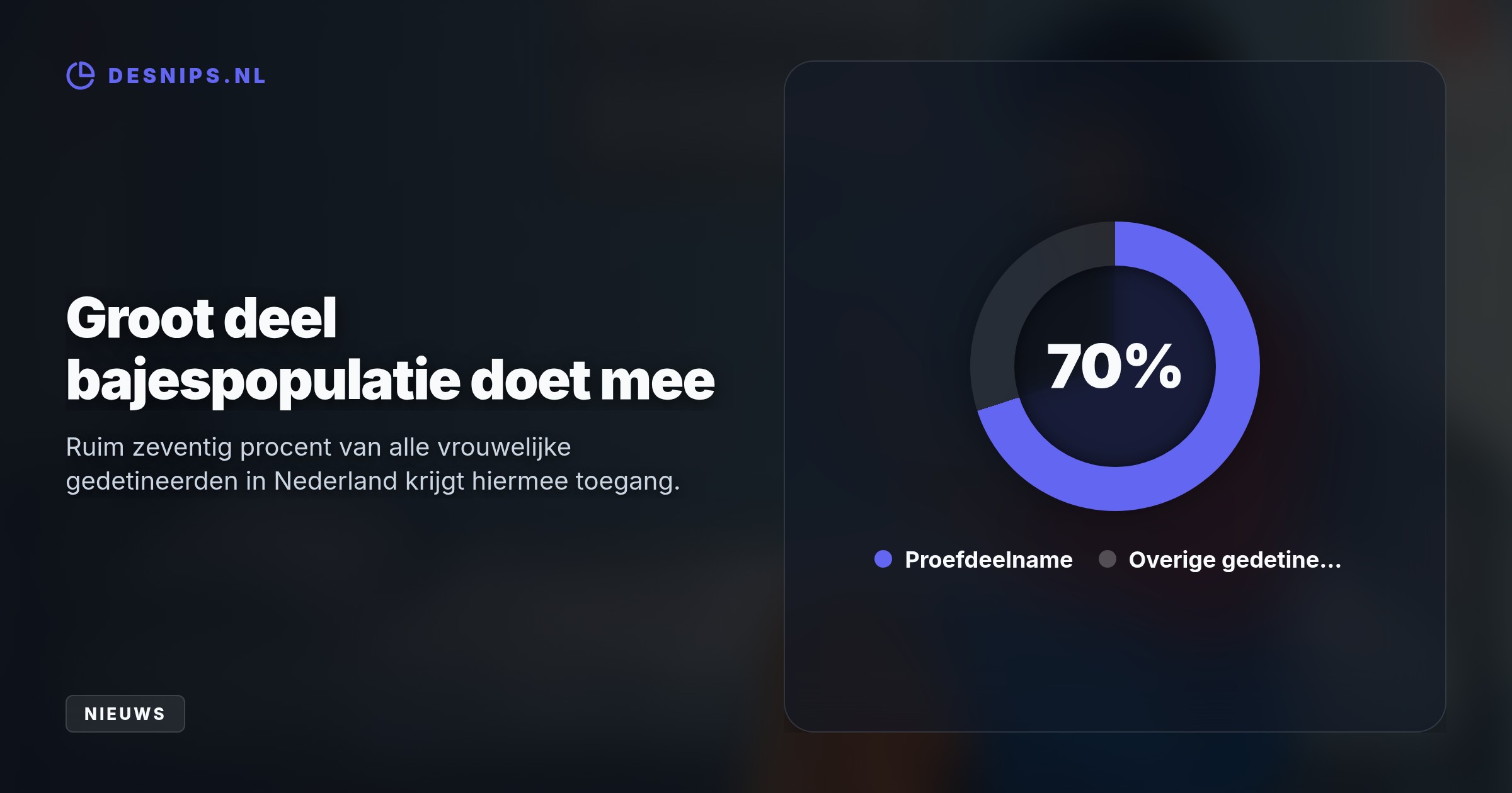 De DJI wil met deze proef gevaarlijk knutselwerk uitbannen en welzijn verbeteren. Gedetineerden kopen zelf een dildo of satisfyer tegen kostprijs.