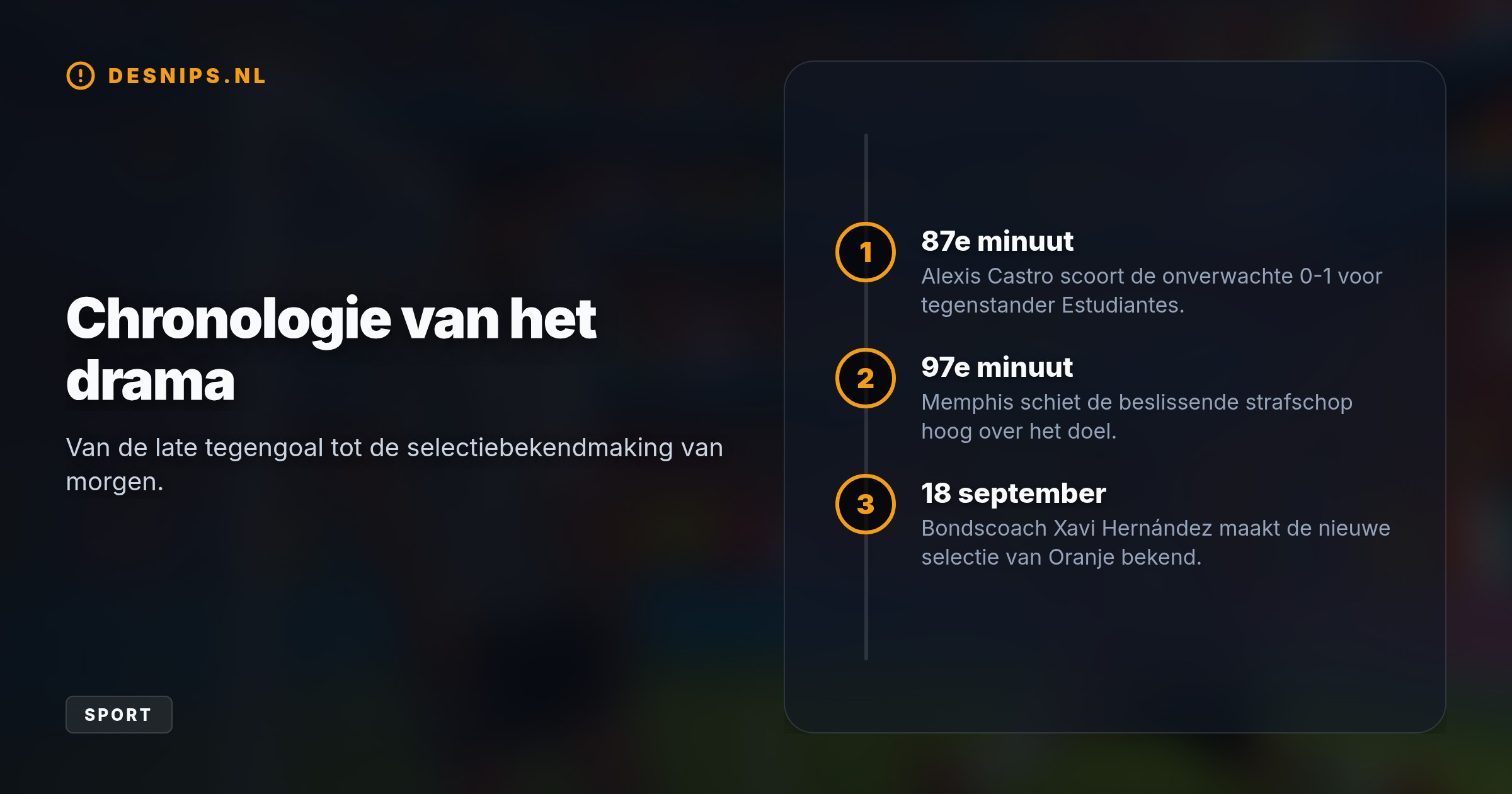 De Nederlandse spits schoot in de 97e minuut een strafschop over, waardoor Corinthians na een 0-1 nederlaag tegen Estudiantes is uitgeschakeld. Memphis scoorde nog niet in Brazilië.