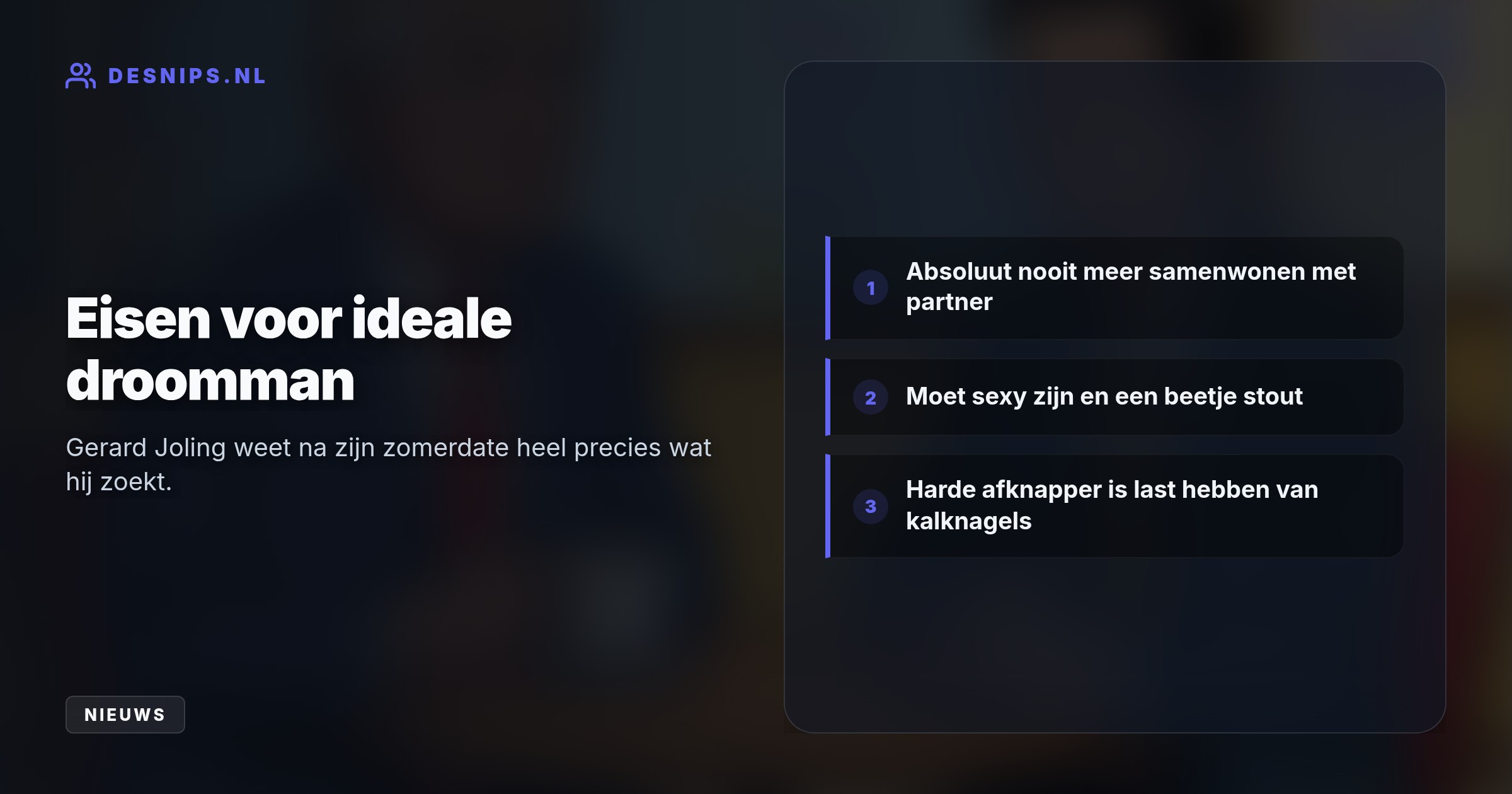 De zanger onthulde in 'Casa di Beau' zijn romance, maar laat op de radio weten dat het contact nog erg pril is en hij zijn vrijheid behoudt.