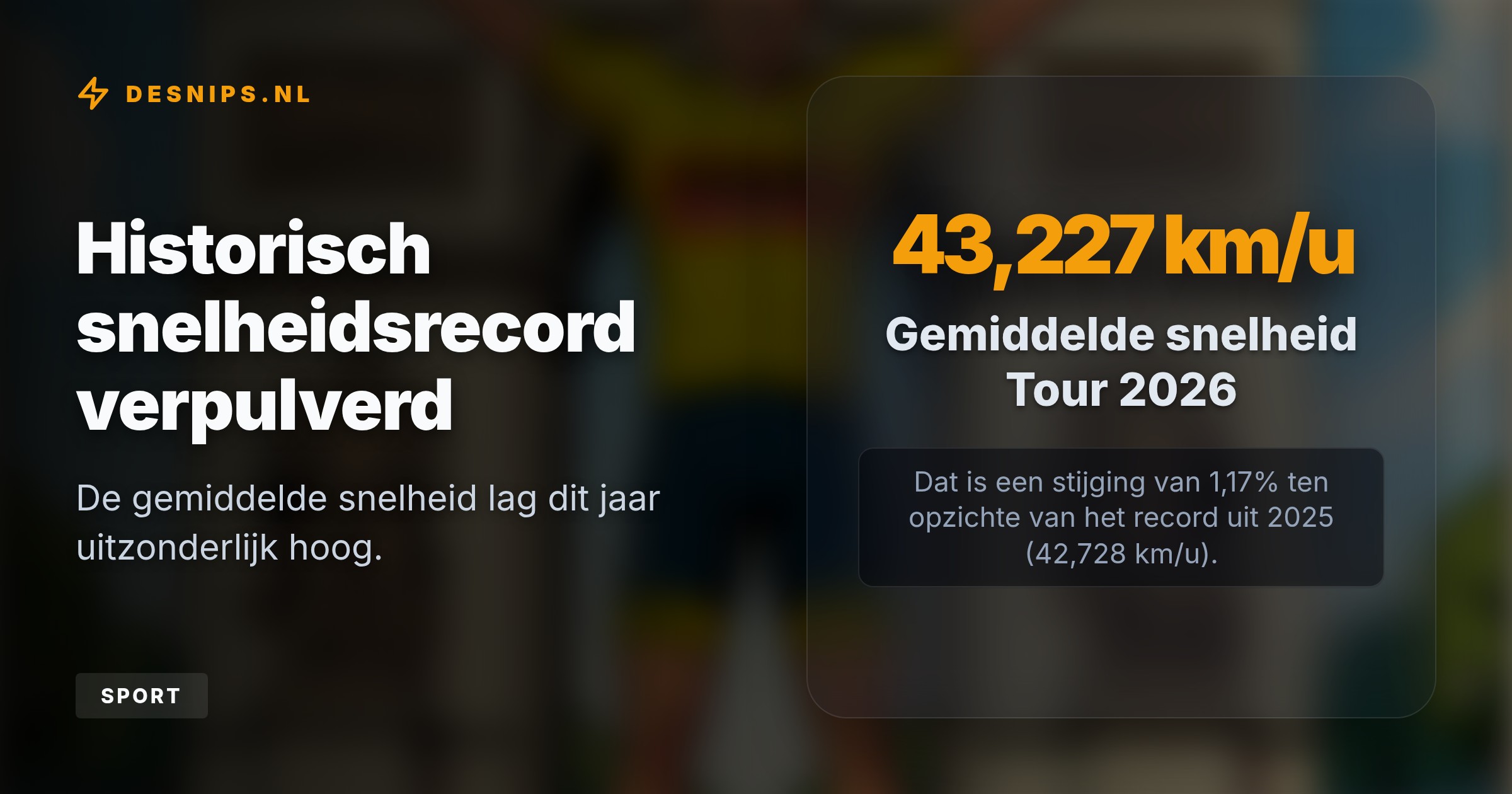 De 27-jarige Sloveen reed met een gemiddelde snelheid van 43,227 km/u de geschiedenisboeken in, terwijl Mathieu van der Poel de slotrit op de Champs-Élysées won.