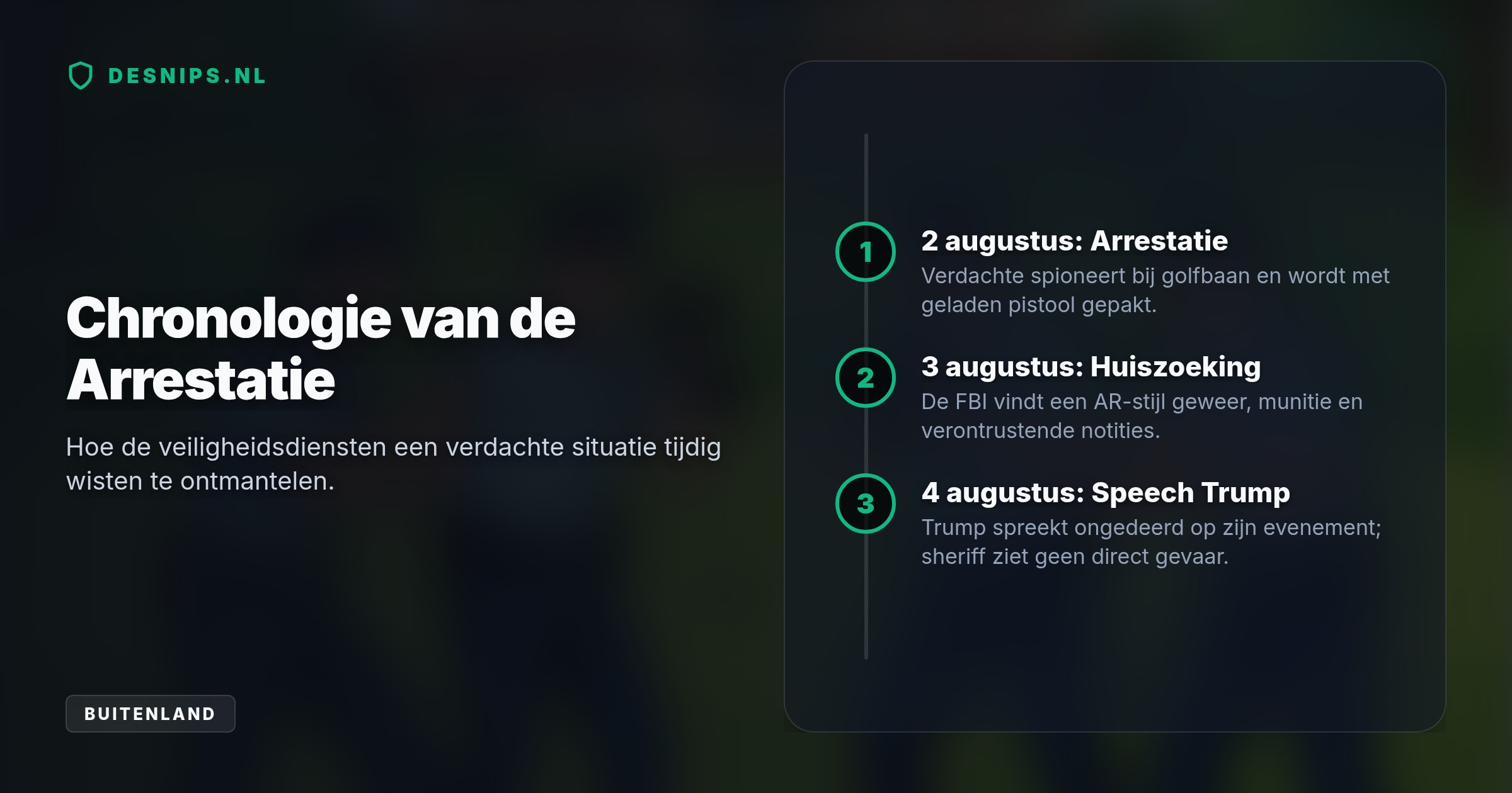 De 38-jarige verdachte filmde de beveiliging en droeg munitie; de FBI ontdekte later in zijn woning een illegaal aangepast AR-aanvalsgeweer en verontrustende notities.