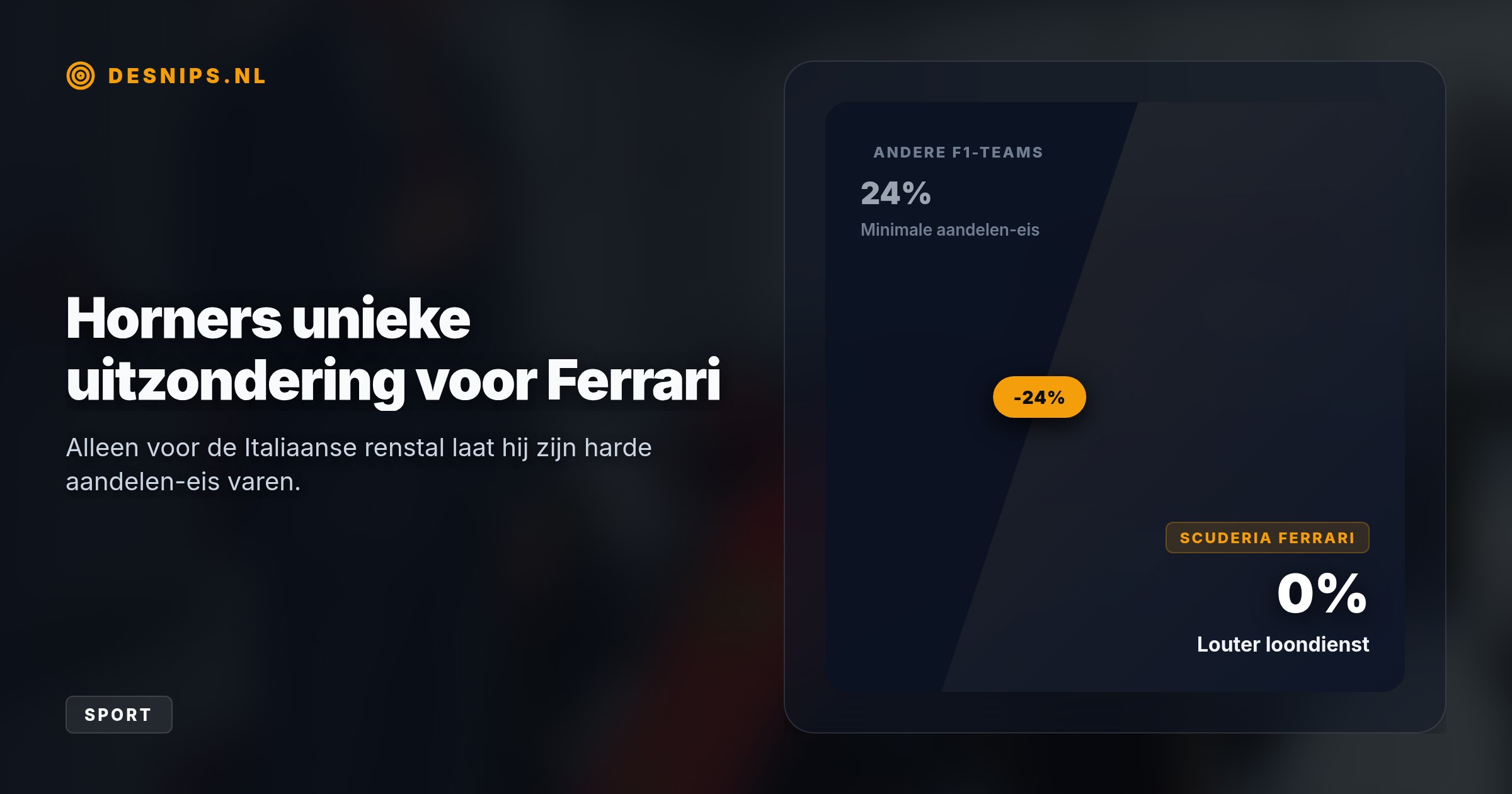 De oud-teambaas wil normaal gesproken mede-eigenaar worden, maar maakt voor de 'slapende reus' uit Maranello een uitzondering om de wankelende Fred Vasseur op te volgen.