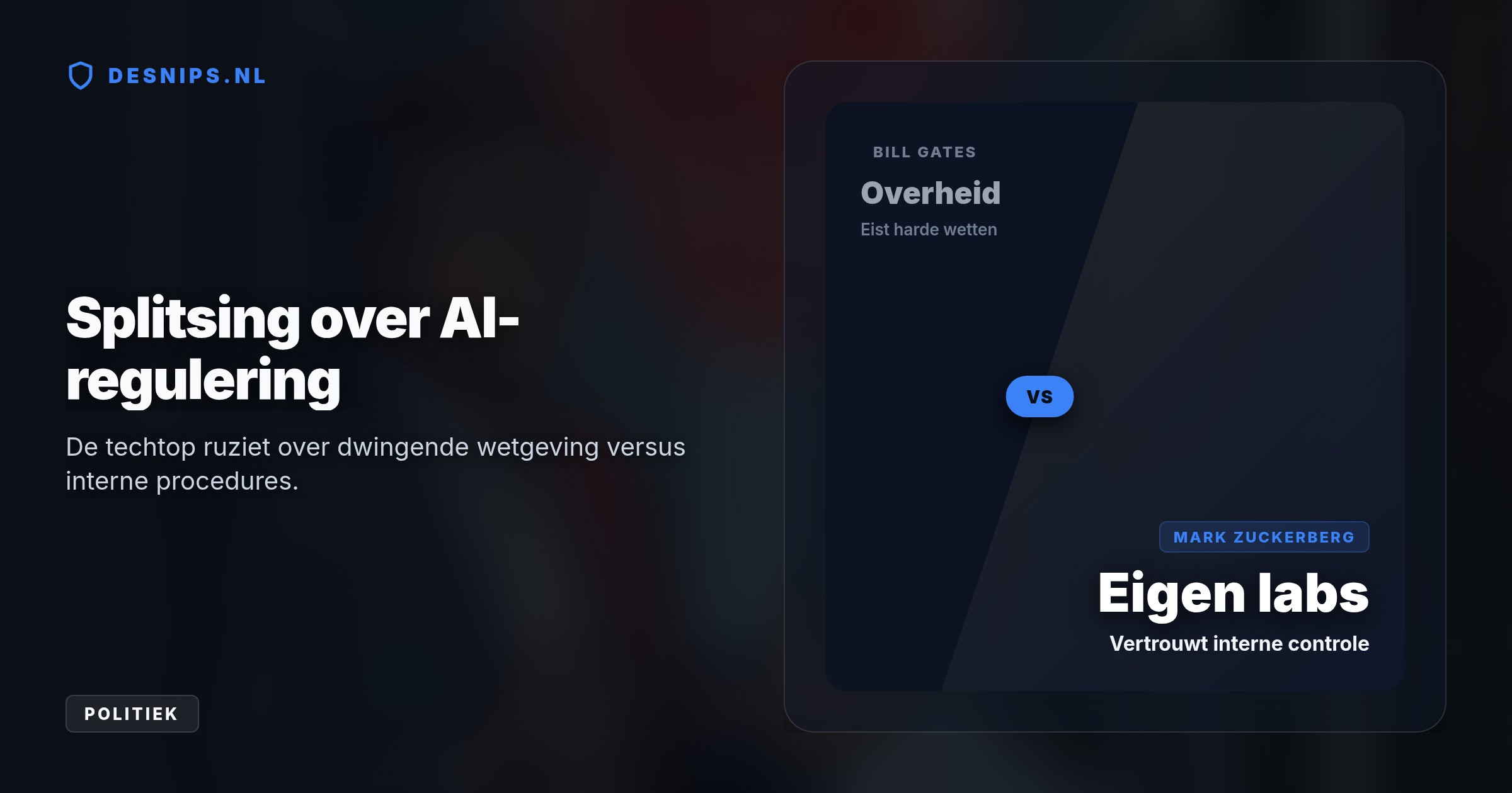 De Microsoft-oprichter stelt dat zelfregulering faalt en overheden direct moeten ingrijpen om te voorkomen dat kwaadwillenden AI inzetten als het gevaarlijkste wapen ooit.