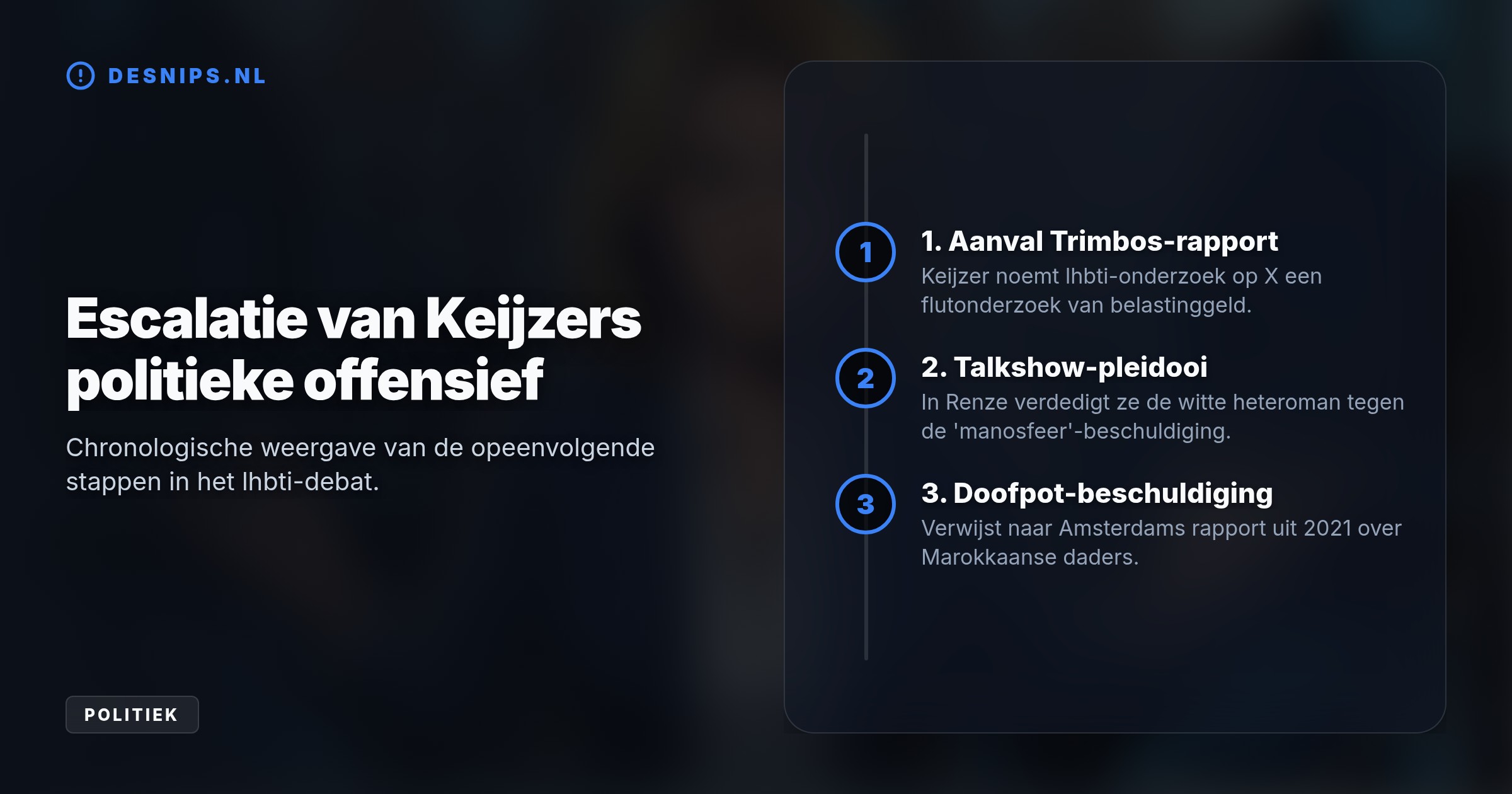 De BBB-politica stelt dat links Amsterdam Marokkaanse dadergroepen uit de wind hield, nadat ze in talkshow Renze al opkwam voor de 'witte heteroman'.