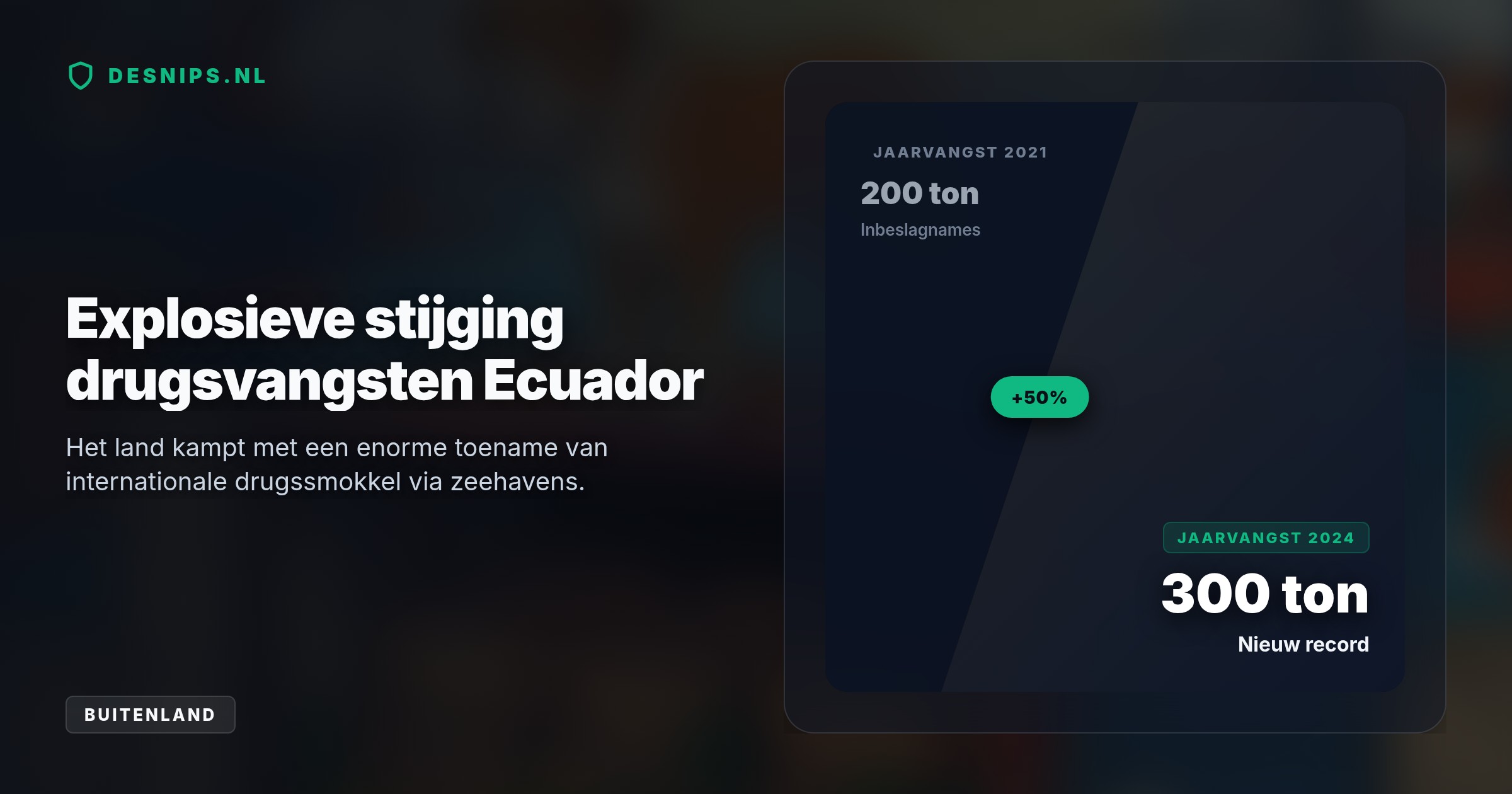 Een drugshond ontdekte de 2.040 pakketjes cocaïne in de havenstad Machala. Smokkelaars misbruiken deze fruitroutes om de Europese markt te overspoelen.