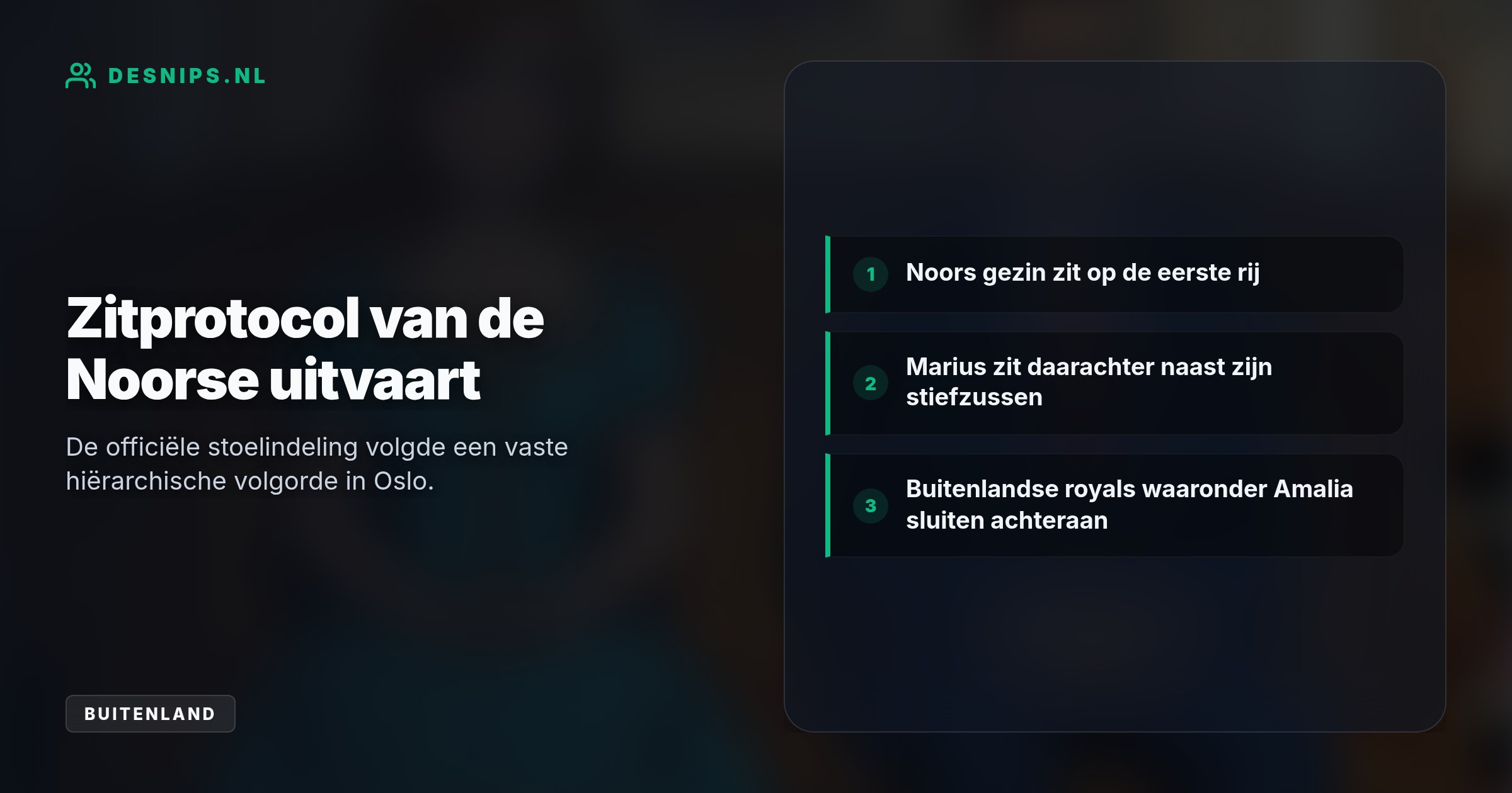 Het roddelblad insinueerde een schandaal, maar de zitplaatsen tijdens de uitvaart van koning Harald in Oslo volgden simpelweg de officiële protocollaire rangorde.