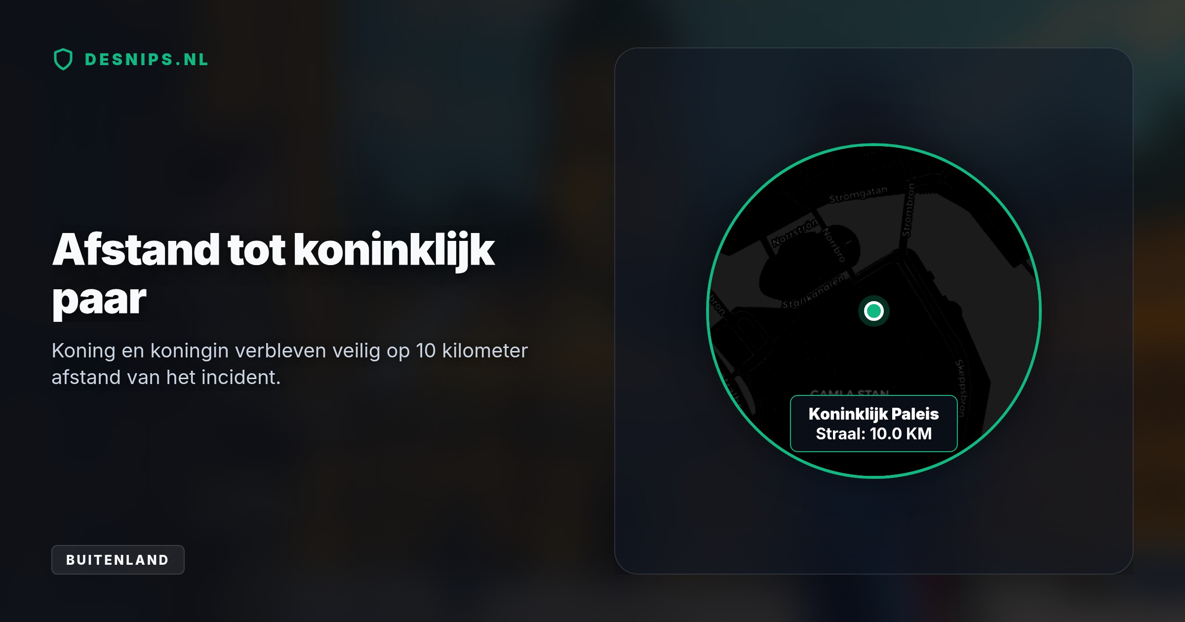 De agressor eiste door agenten te worden neergeschoten. Na een mislukte poging met een stroomstootwapen raakte de politie hem in het been; het koningspaar was niet aanwezig.