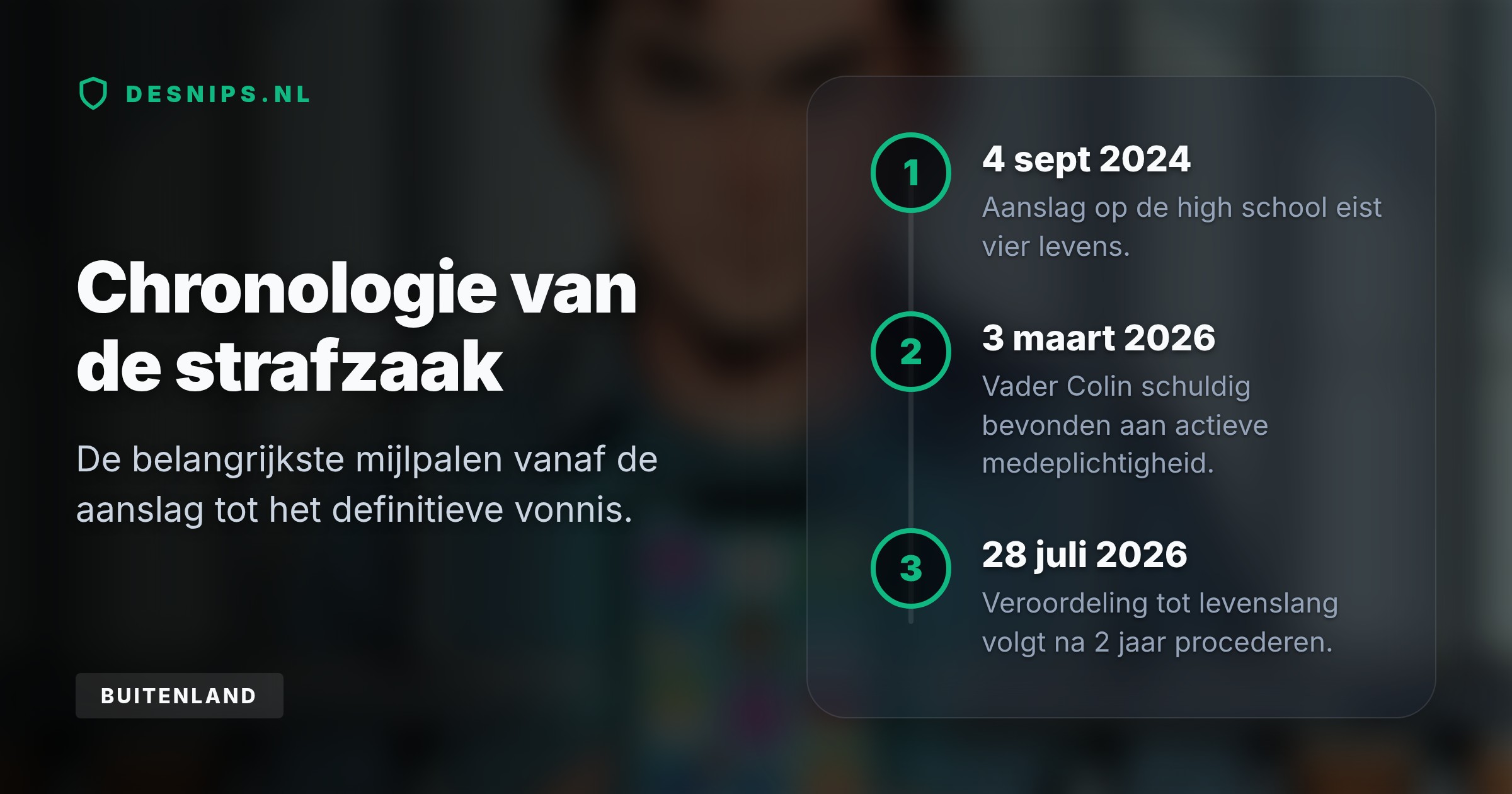 De Amerikaanse tiener Colt Gray krijgt levenslang zonder kans op vervroegde vrijlating. De zestienjarige pleegde de viervoudige moord puur voor online roem.