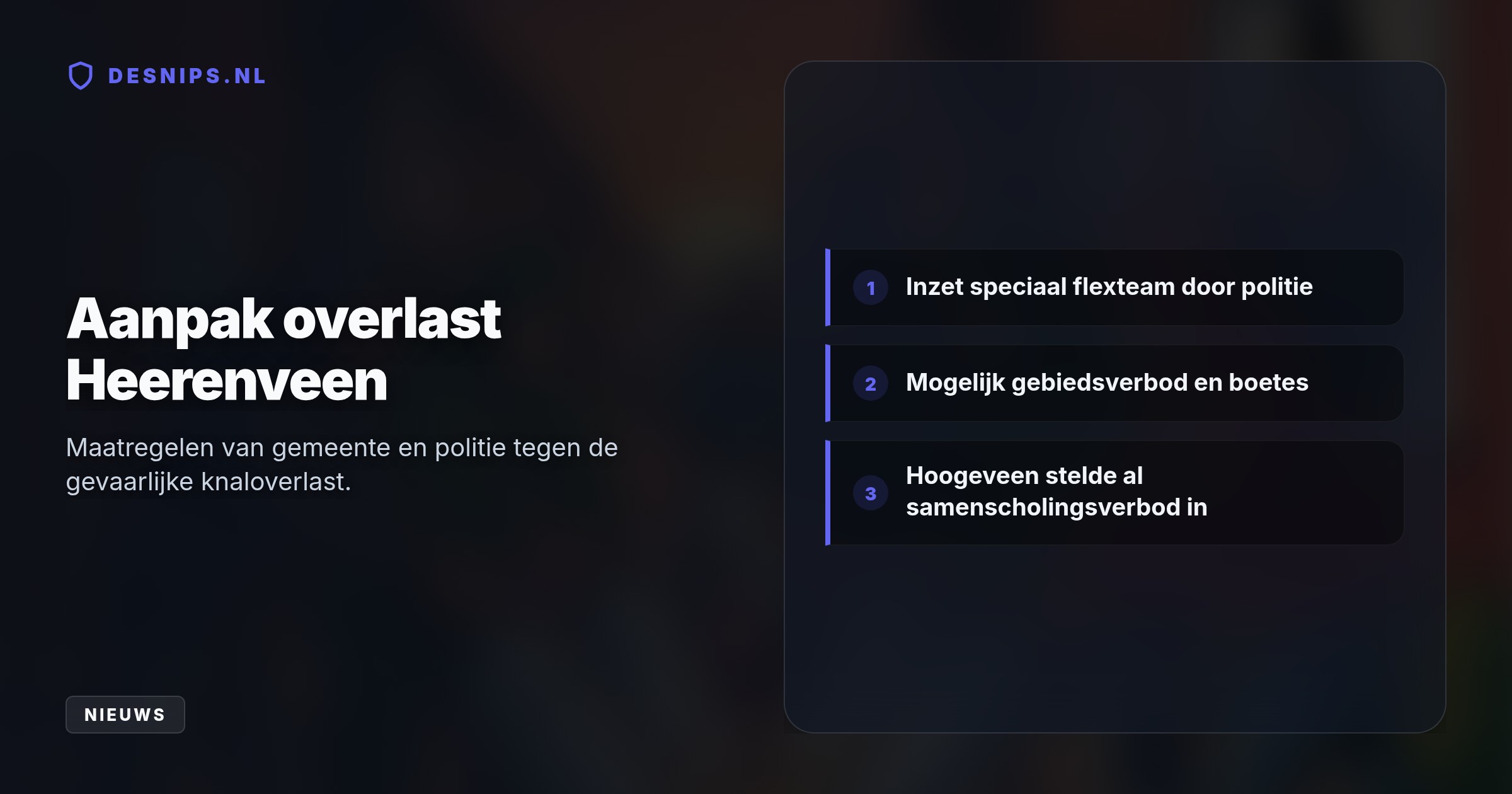 Na weken van overlast met aan vuurwerk gebonden gasflessen zet een politie-flexteam in op gesprekken en dreigen er gebiedsverboden of boetes.