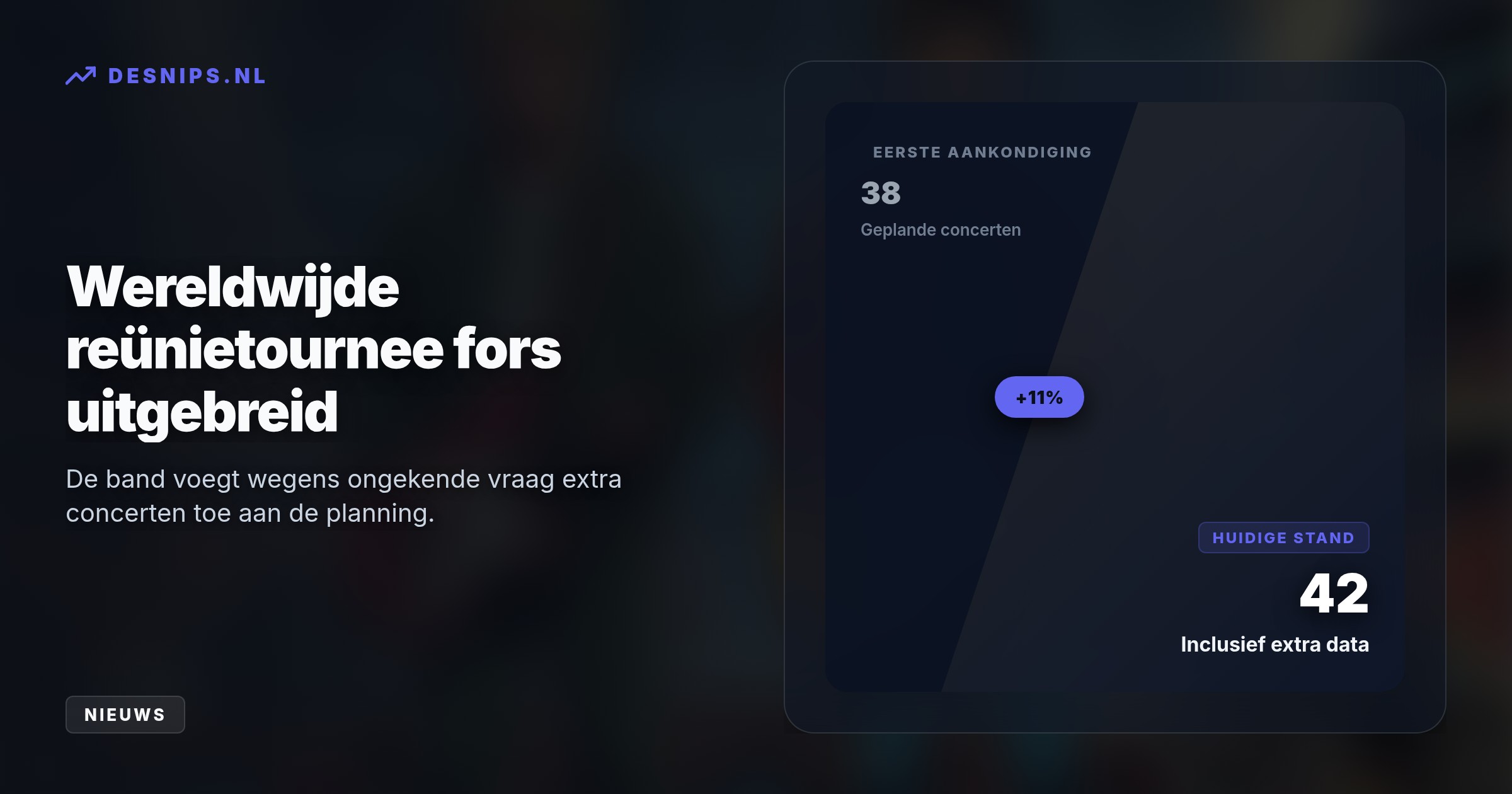 Na 18 jaar ruzie leggen de broers Liam en Noel Gallagher hun vete bij voor een reünietournee. Op 16 en 17 juli 2027 staan ze in de Johan Cruijff ArenA.