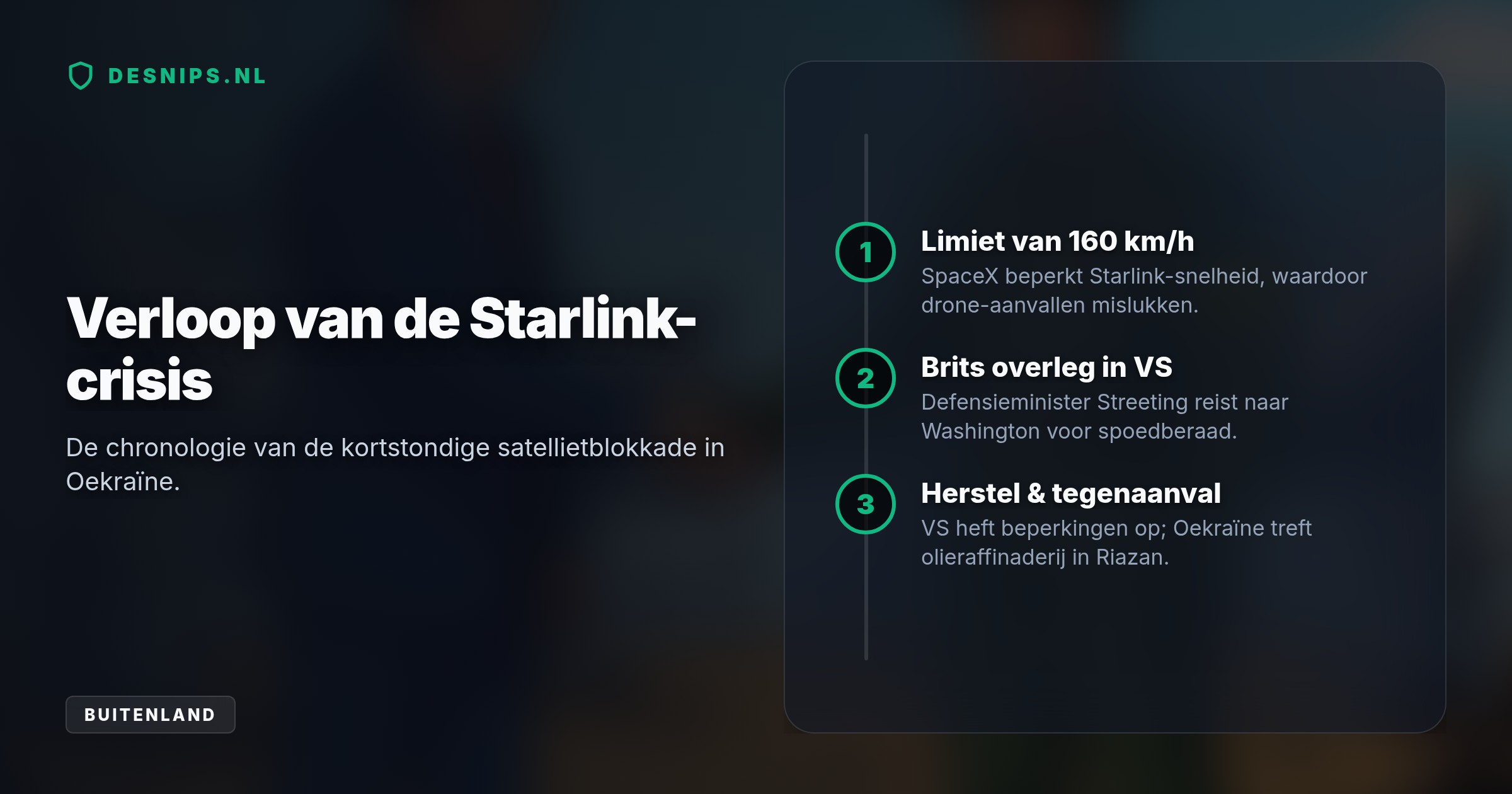 SpaceX hief de snelheidsbeperking van 160 km/h op na spoedoverleg tussen de Britse en Amerikaanse defensieministers. Oekraïense defensiedrones werken weer op volle sterkte.