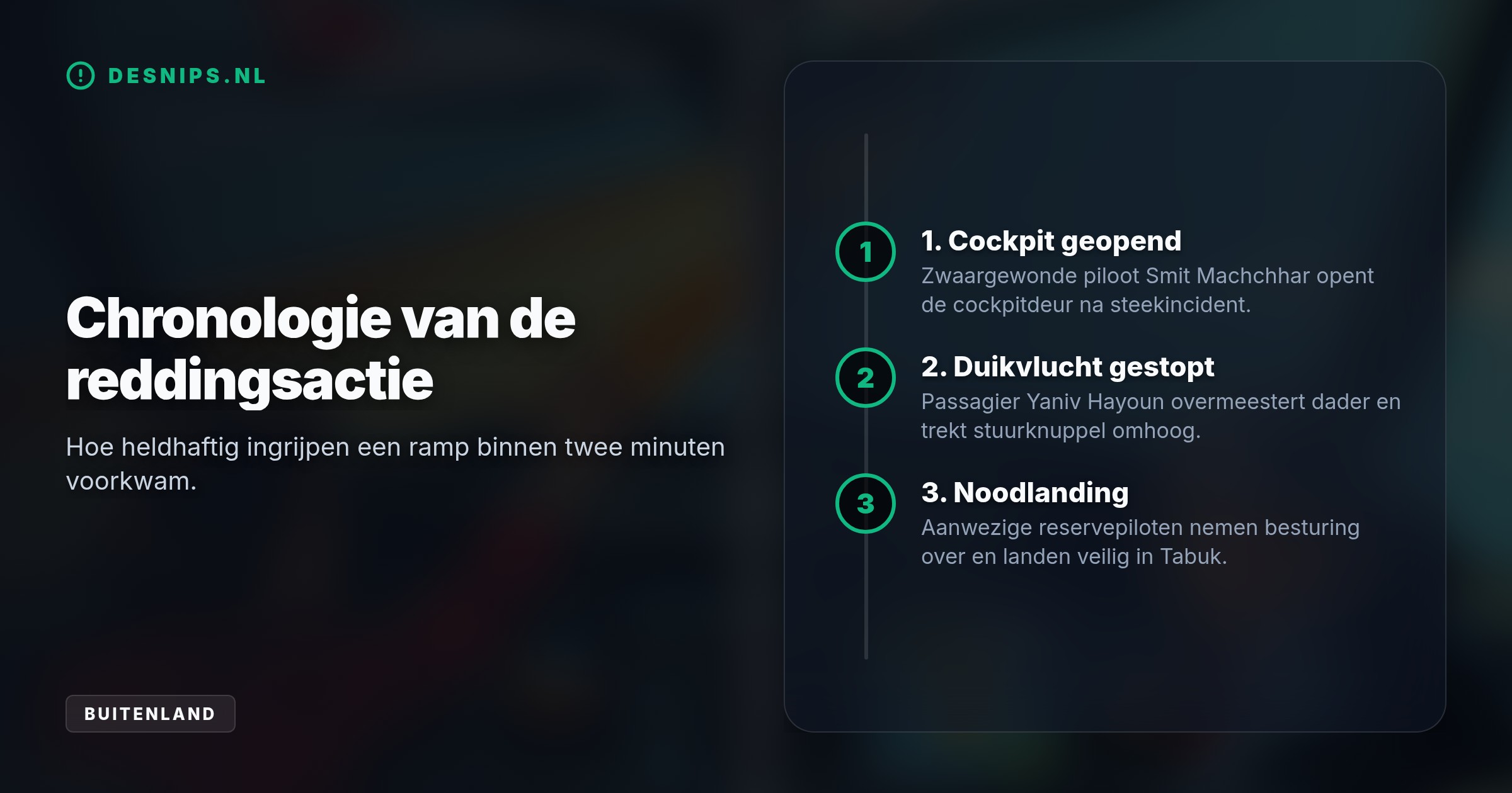 Een Omaanse copiloot stak de piloot neer om het toestel met 174 passagiers te laten crashen. Na een duikvlucht van 5,2 kilometer grepen omstanders in.