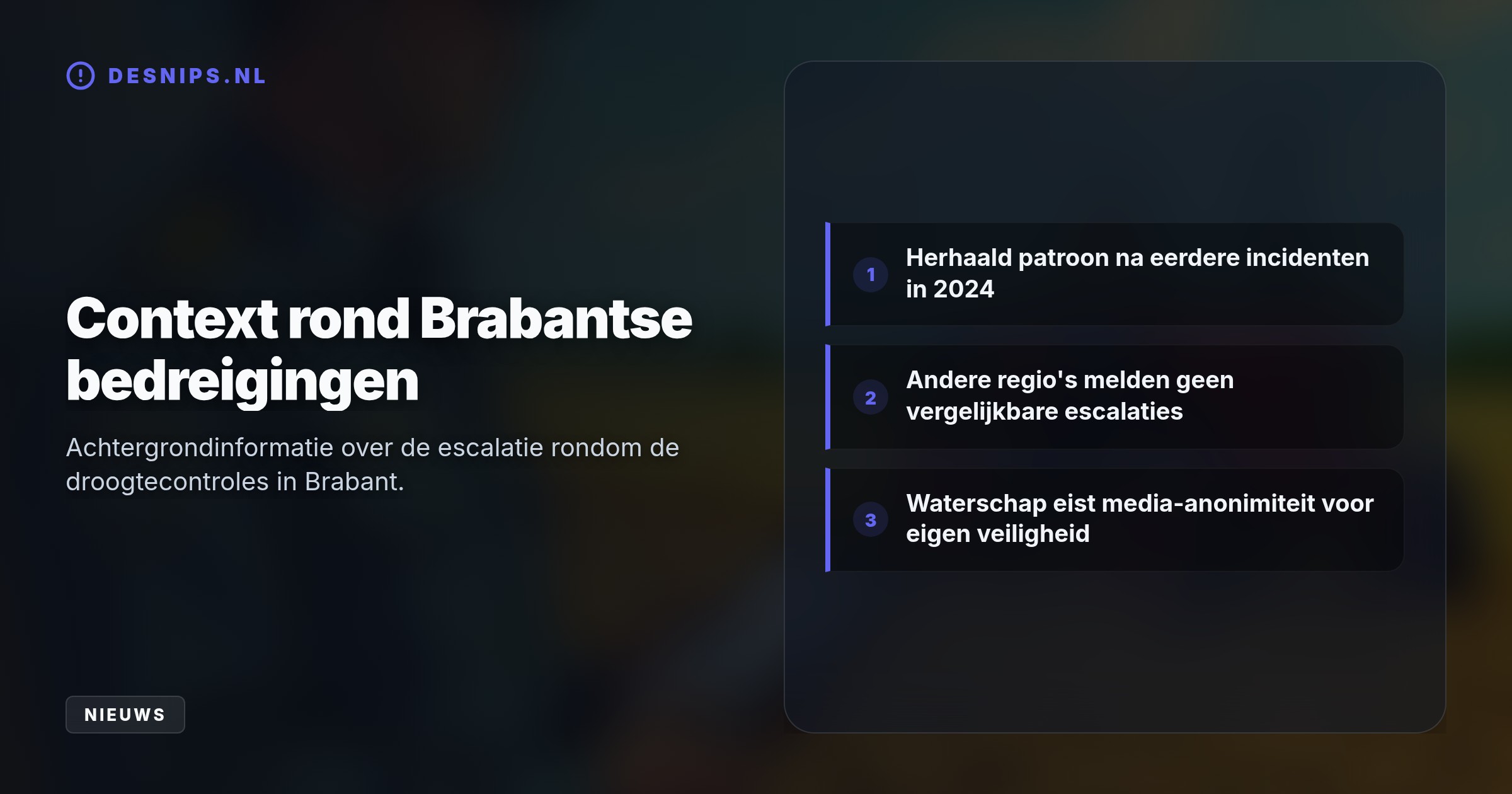 Nadat hun namen verschenen in een tv-reportage, werden toezichthouders in West-Brabant persoonlijk bedreigd. Het waterschap eist nu anonimisering van hun medewerkers.