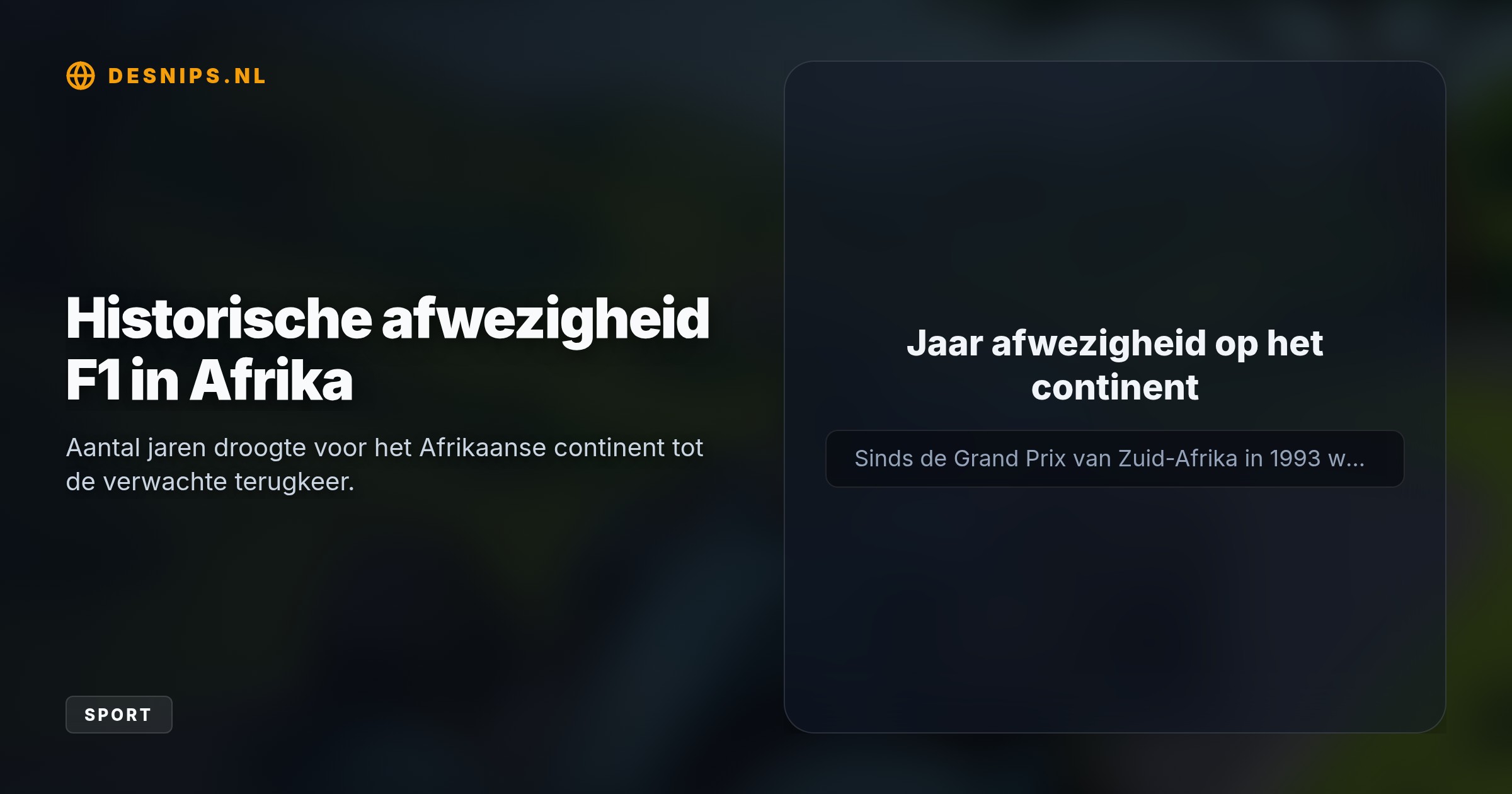 Via een tienjarig contract krijgt Rwanda vanaf de vroege jaren 2030 een Grand Prix, waardoor de Formule 1 voor het eerst sinds 1993 weer in Afrika racet.