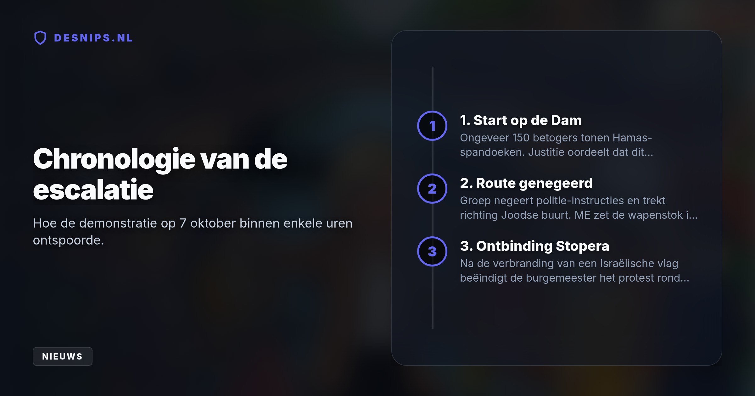 De burgemeester beëindigde de demonstratie nadat betogers de route negeerden en een Israëlische vlag verbrandden. Justitie stelt dat de getoonde Hamas-steun provocerend maar niet strafbaar is.