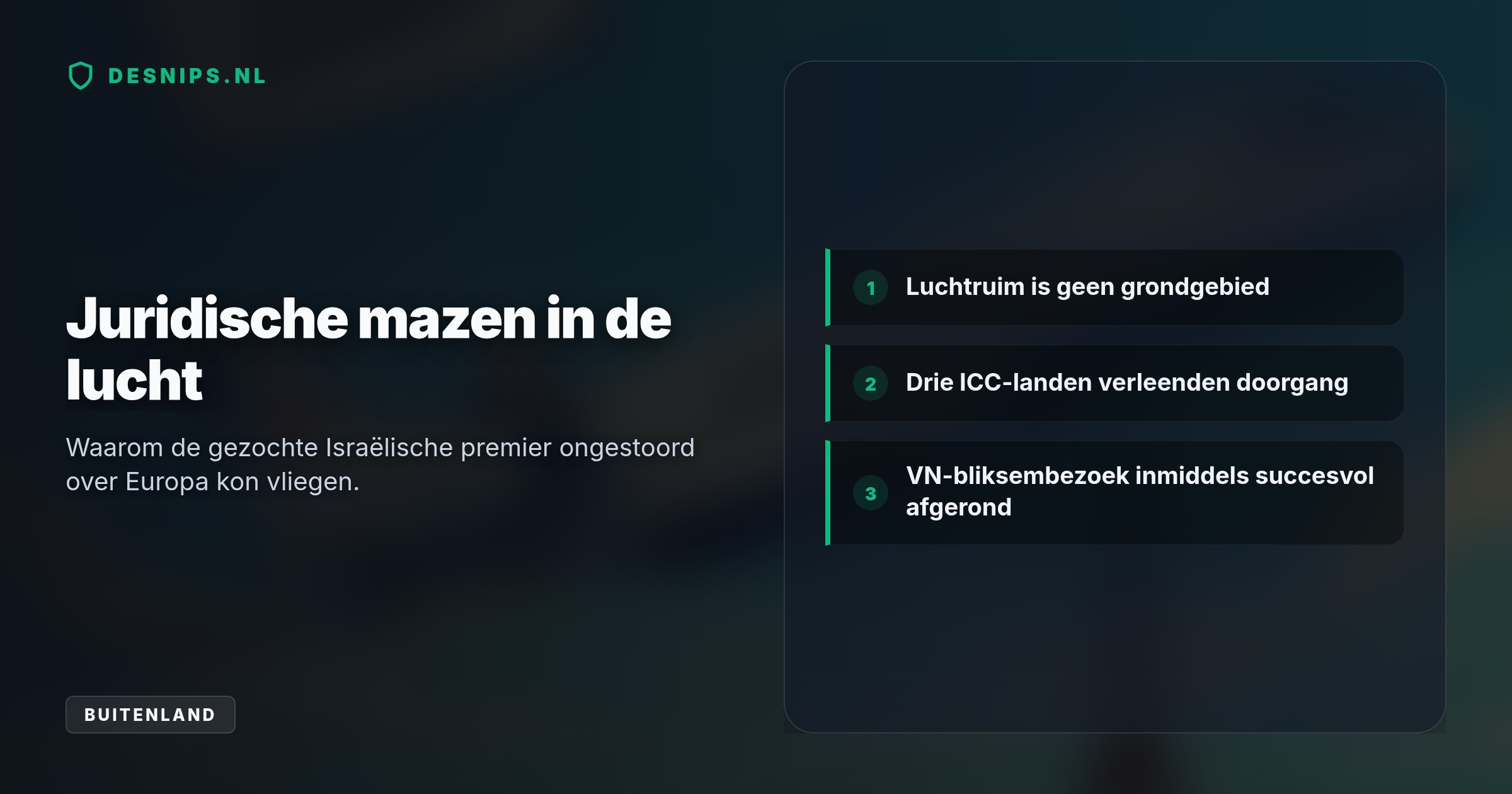 Als ondertekenaar van het ICC-statuut moet Parijs Netanyahu arresteren, maar volgens de Franse regering gelden die regels niet voor staatstoestellen die enkel het luchtruim doorkruisen.