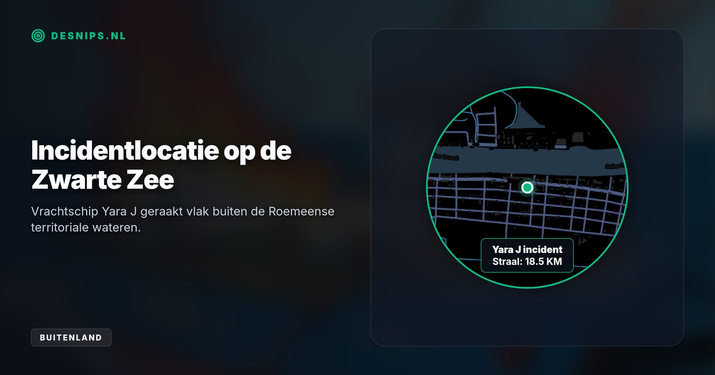 Roemenië onderzoekt een vermoedelijke drone-aanval op chemicaliëntanker Yara J op 18,5 km van Sulina. De NAVO overweegt nu de bescherming van de vaarroute op te schalen.