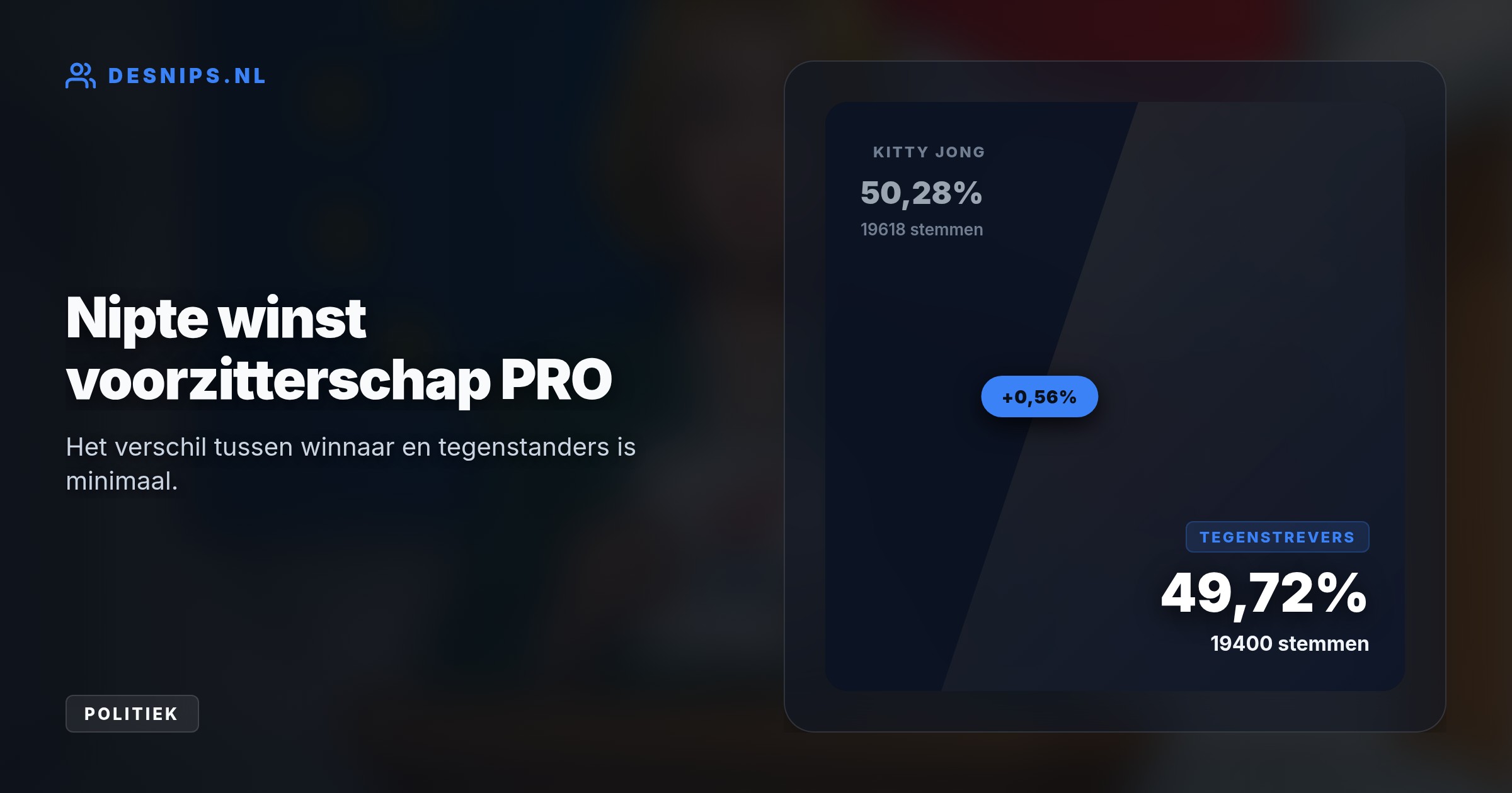 Met 50,28 procent van de stemmen verslaat Jong haar rivalen, terwijl 65,89 procent van de leden pragmatisch kiest voor aansluiting bij de PES in plaats van de Groenen.