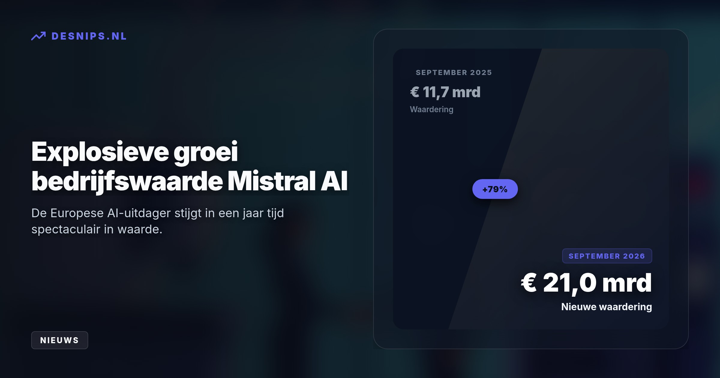 Met deze kapitaalinjectie in de Franse techbelofte voorkomt de chipmachinemaker verwatering van zijn belang van 11 procent. Mistral haalde in totaal 3 miljard euro op.