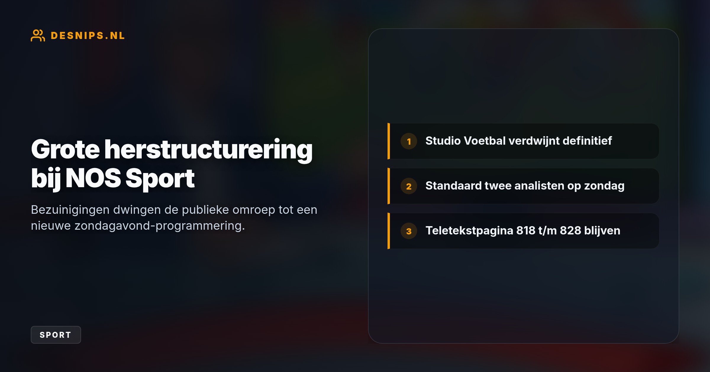 Nu praatprogramma Studio Voetbal verdwijnt, analyseert de oud-trainer samen met een collega de zondagse Eredivisiesamenvattingen.