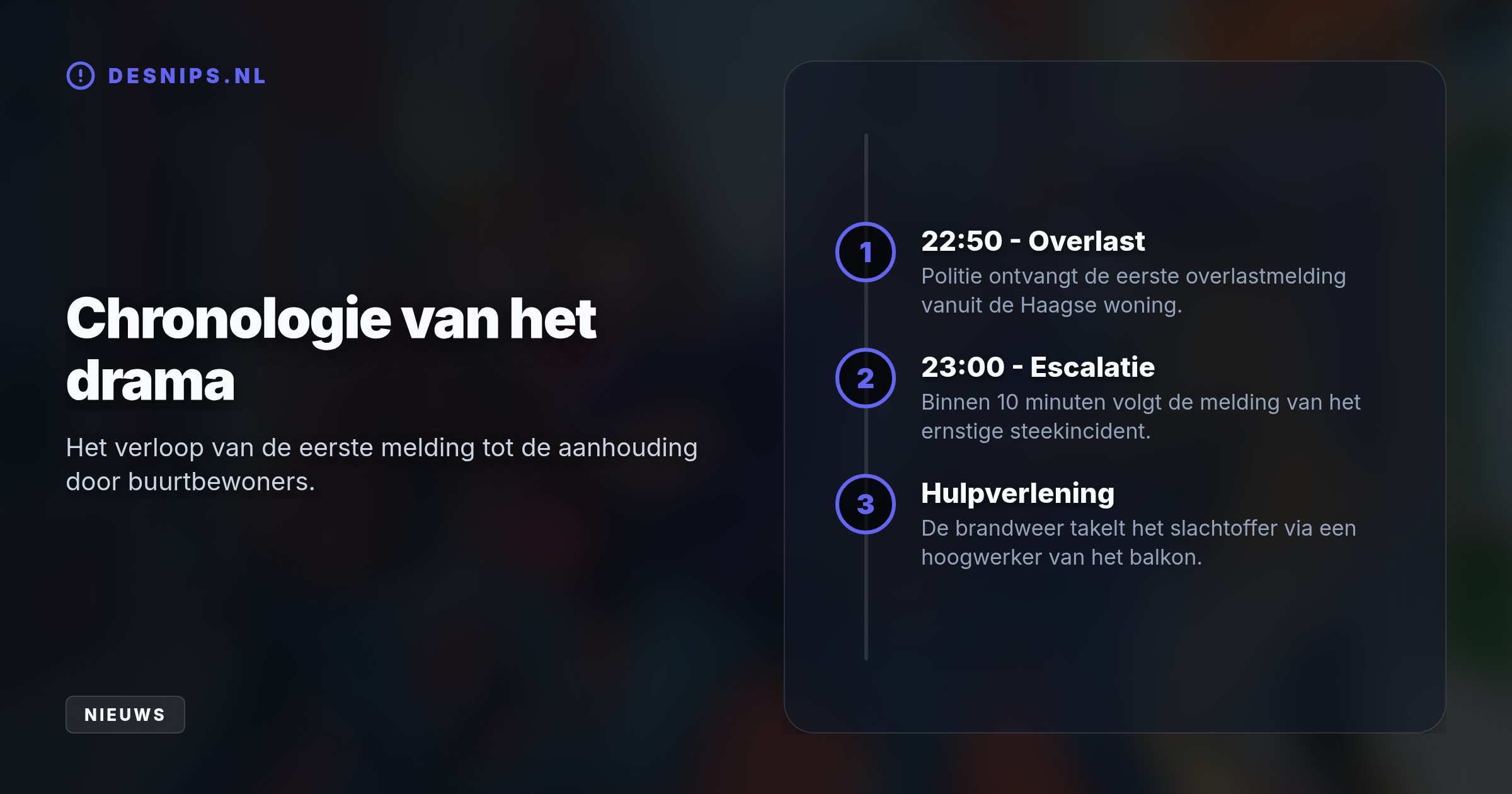 Nadat een 61-jarige man dodelijk werd neergestoken, wezen buren de verdachte aan. Omstanders zetten direct de achtervolging in en hielden de 30-jarige Hagenaar vast voor de politie.