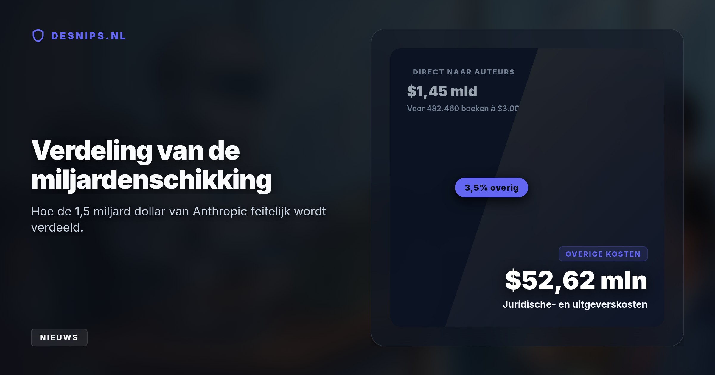 Voor het eerst betaalt een AI-maker miljarden voor het illegaal trainen van chatbots met piraatboeken. Auteurs ontvangen drieduizend dollar per werk.