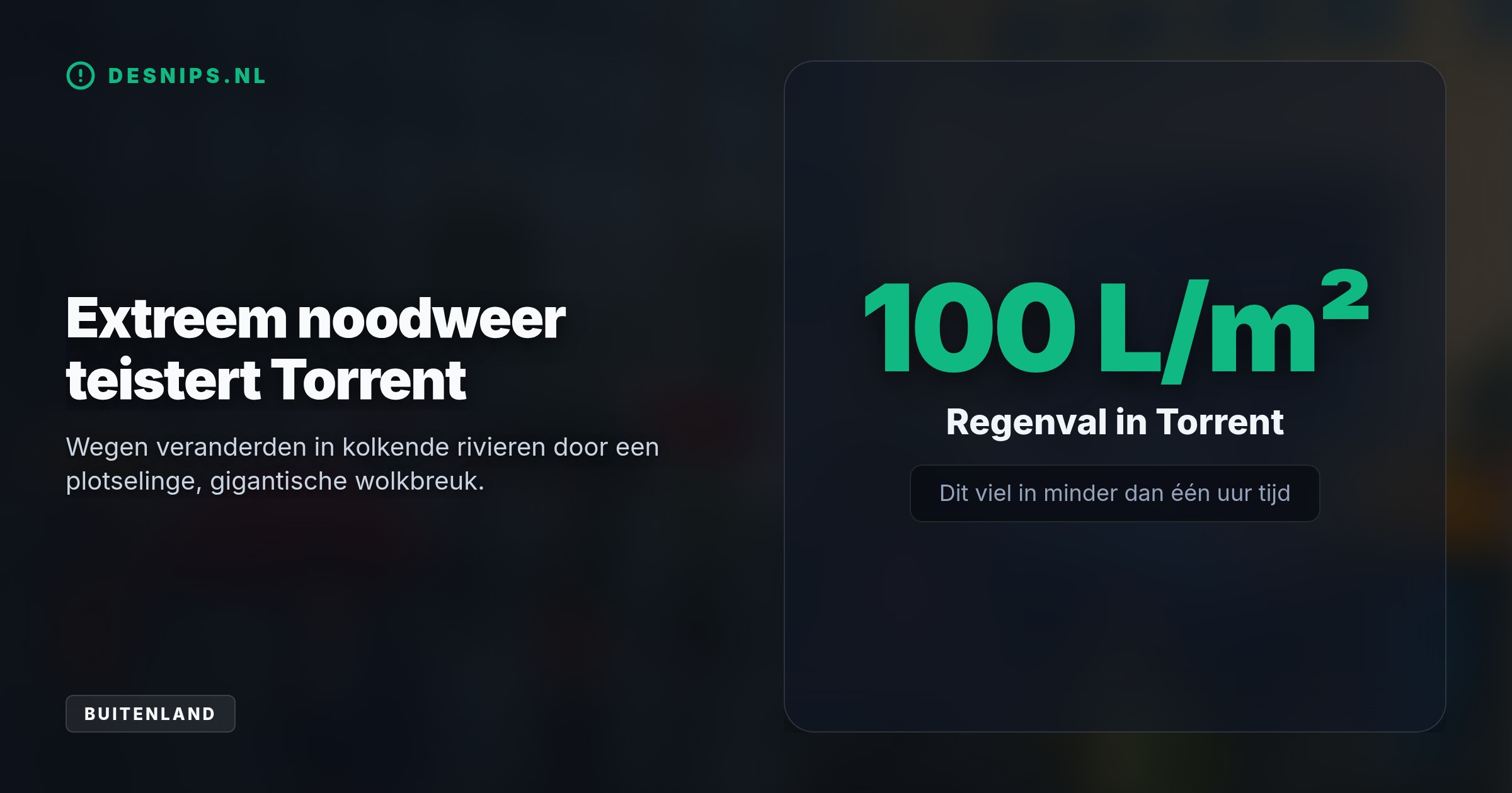 Door extreme regenval ligt het openbare leven in Oost-Spanje grotendeels stil. Vluchten zijn omgeleid en scholen in tientallen gemeenten blijven dicht.
