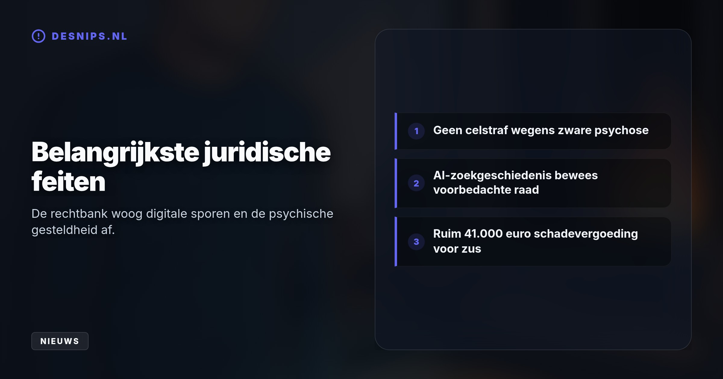 De twintigjarige Ridvan B. krijgt tbs met dwangverpleging. Hij was volledig ontoerekeningsvatbaar door schizofrenie, maar zijn ChatGPT-vragen over brandstichting bewezen wel voorbedachte raad.