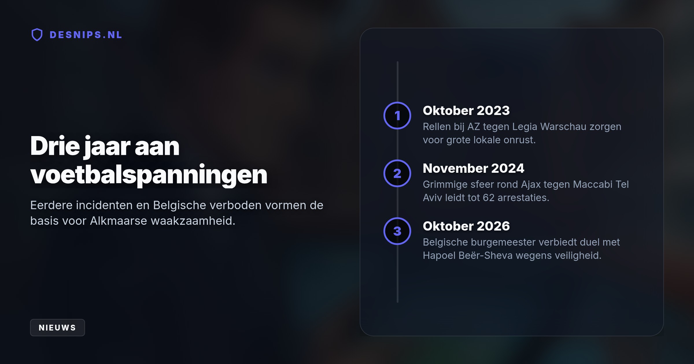 Door geopolitieke sentimenten is de voetbalwedstrijd in Alkmaar officieel bestempeld als hoog risico. De burgemeester anticipeert op demonstraties, maar het duel gaat vooralsnog gewoon door.