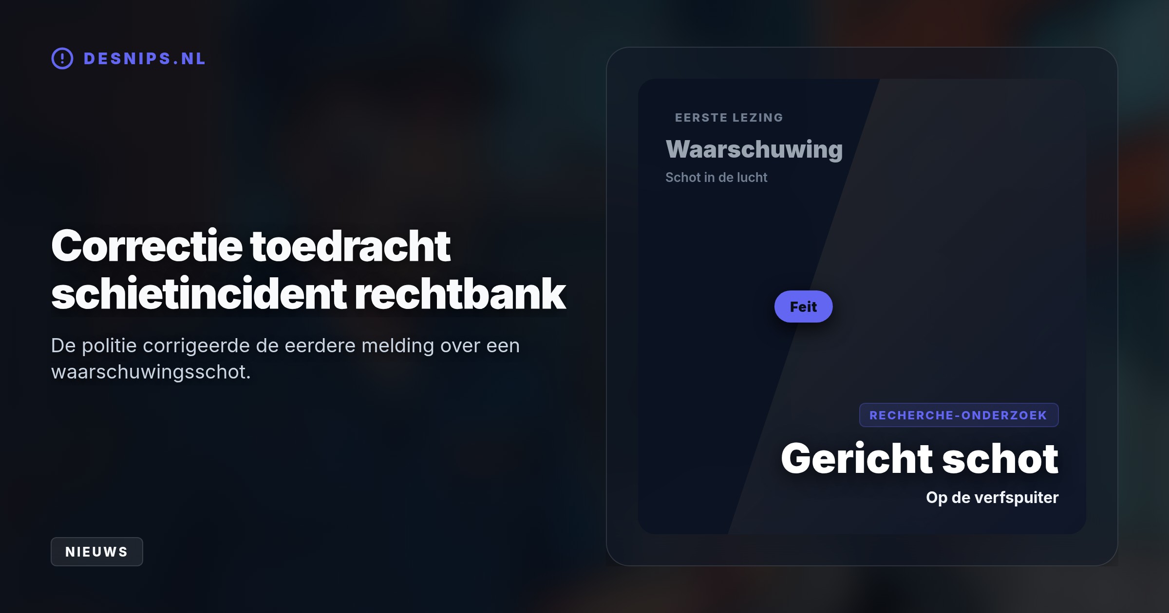 De agent vuurde direct nadat een 39-jarige man verf in zijn gezicht spoot bij de rechtbank. De vandaal bleef ongedeerd en is kort daarna gearresteerd.